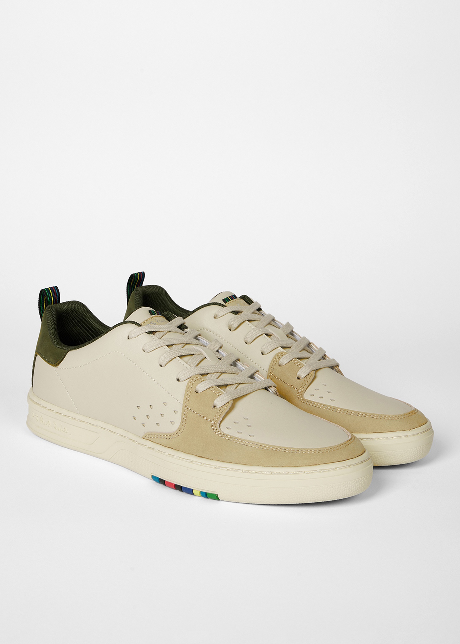 Ecru and Khaki 'Cosmo' Trainers - 2