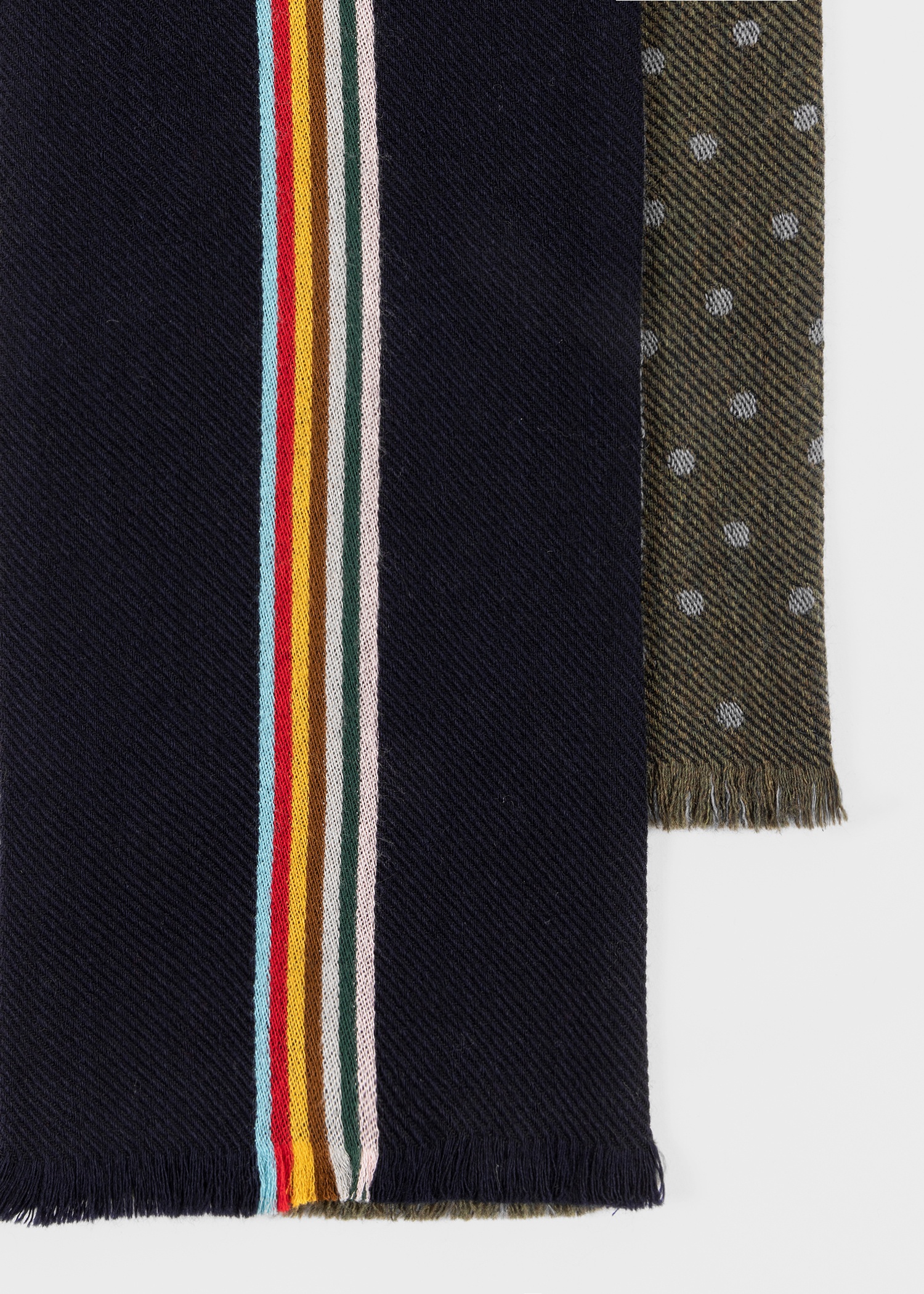 Navy 'Signature Stripe' Skinny Scarf - 2
