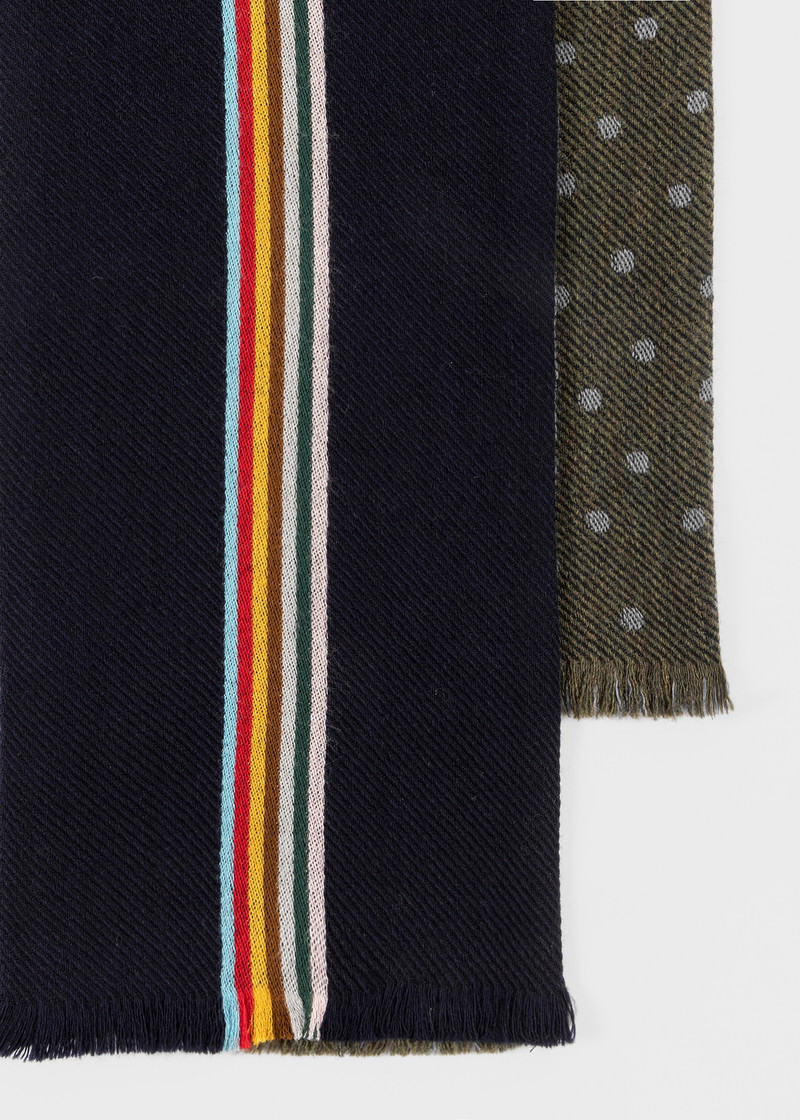 Paul Smith Navy 'Signature Stripe' Skinny Scarf outlook
