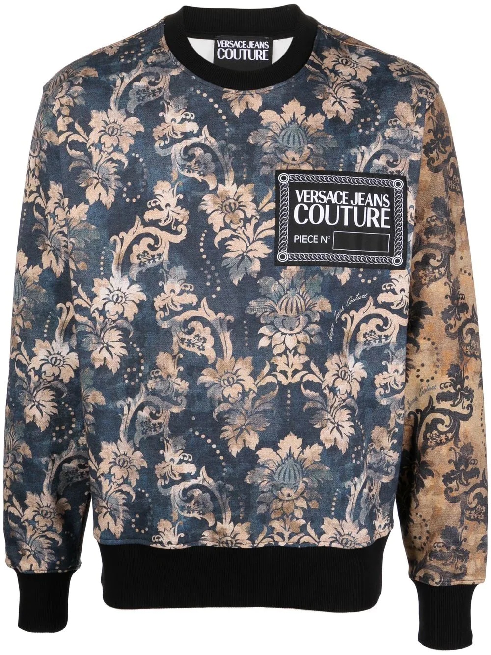 logo-patch baroque-print sweatshirt - 1