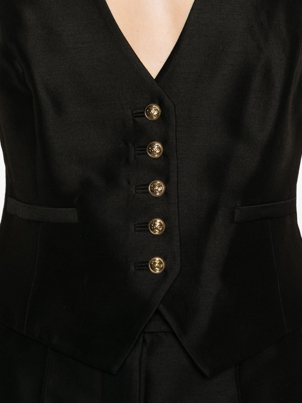 VEST BUTTONED HYPNOTIC WOOL AND SILK - 5