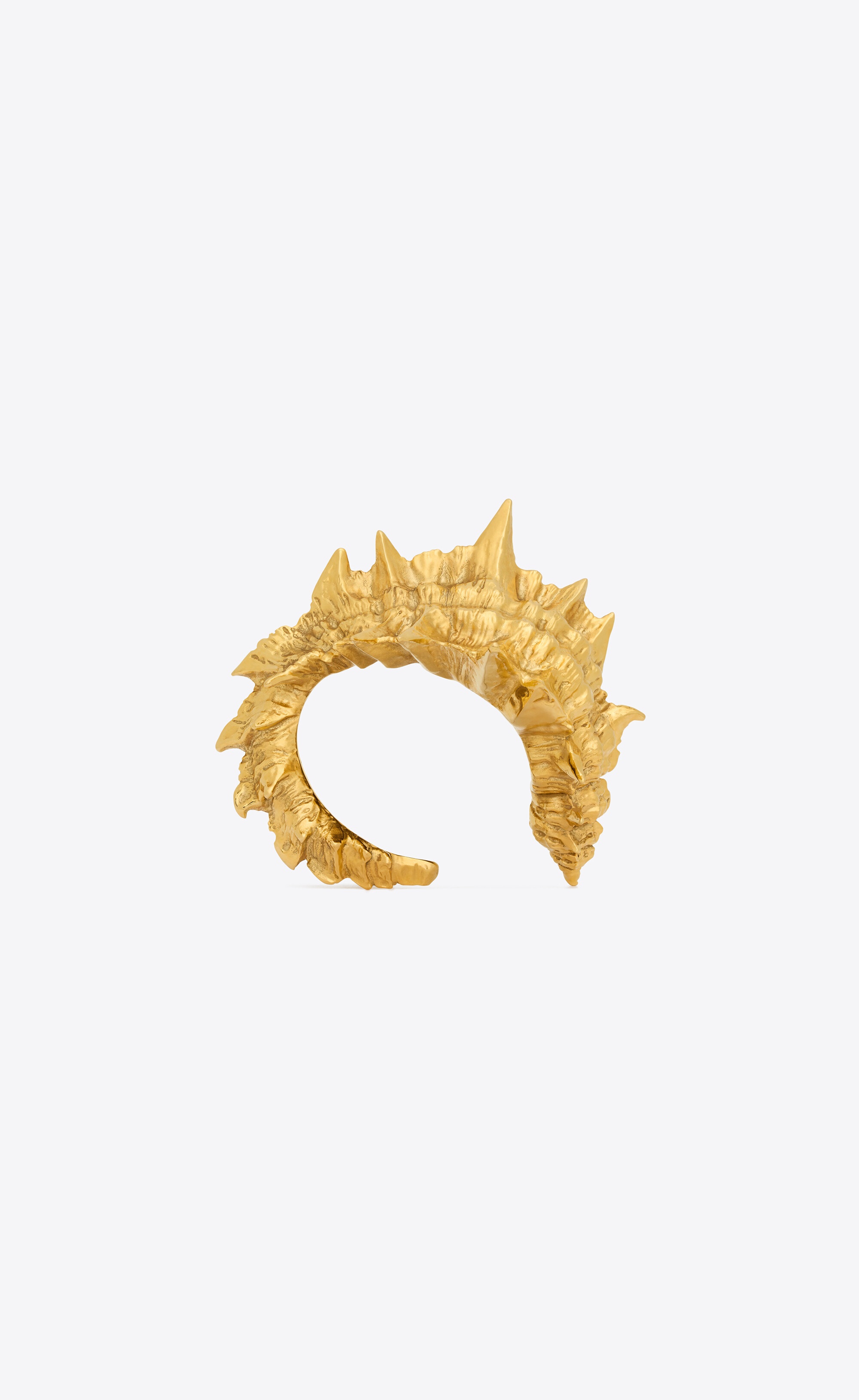spiky shell cuff in metal - 2