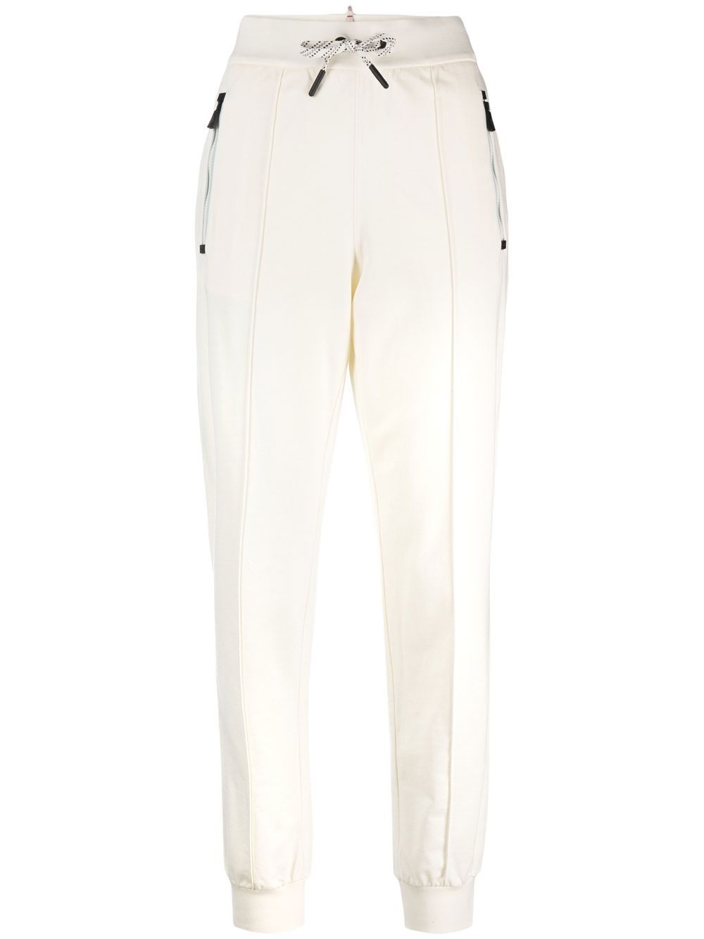 drawstring-waistband cotton track pants - 1
