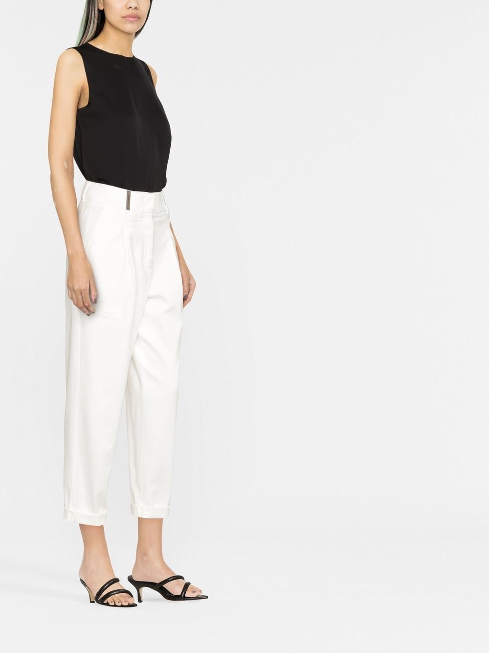 sleeveless silk vest top - 3