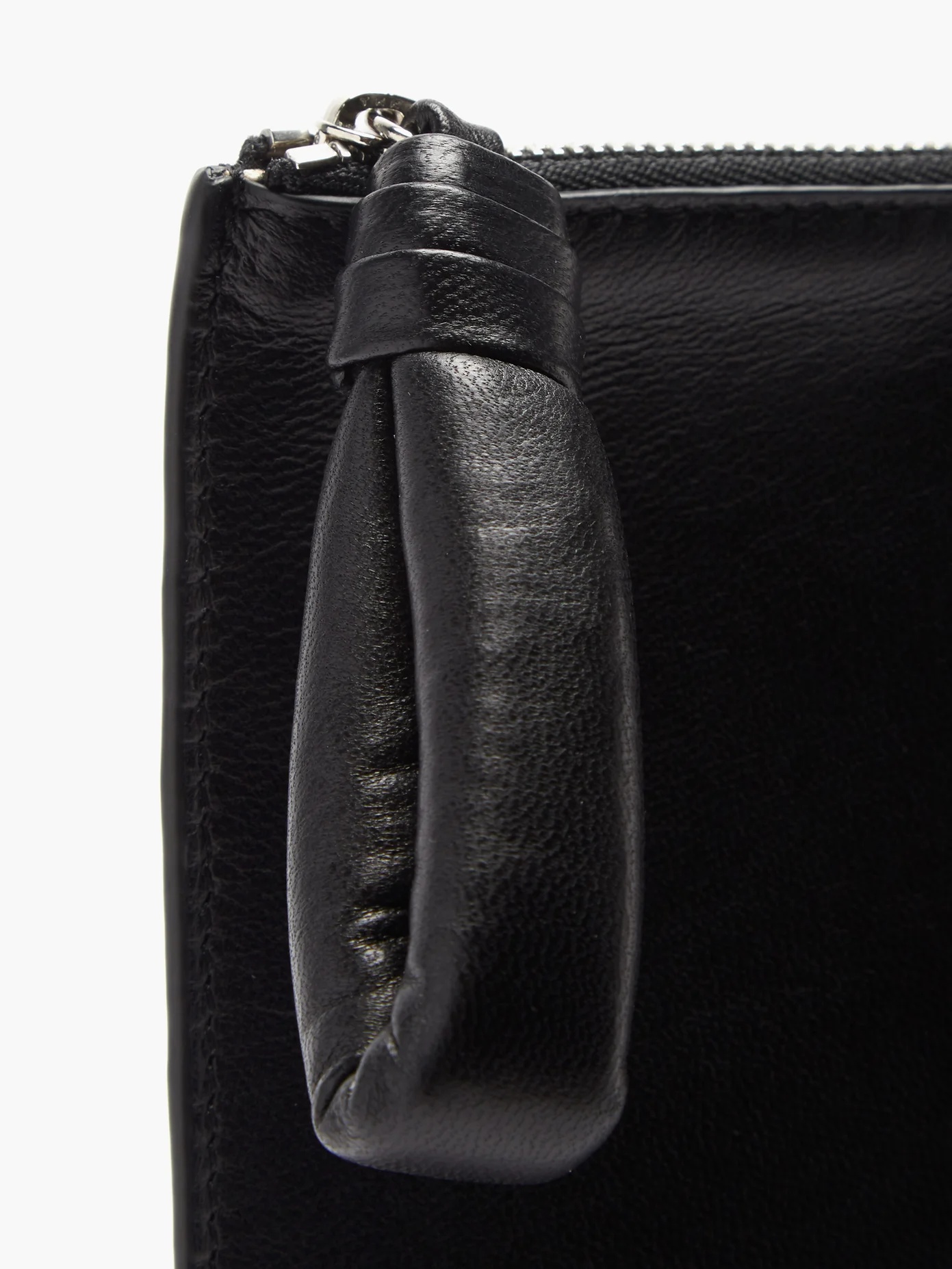 Logo-debossed leather pouch - 6