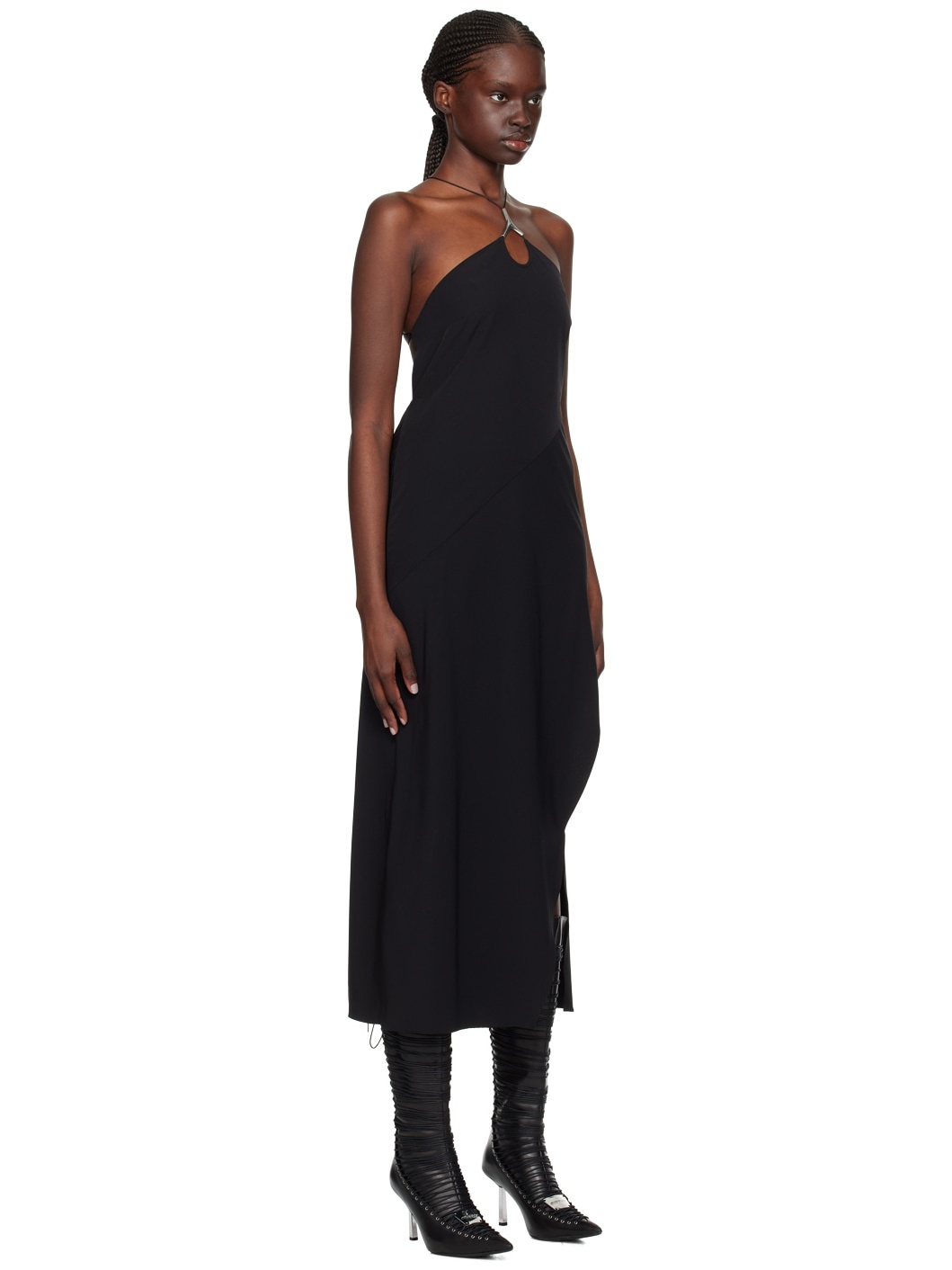 Black Dicot Midi Dress - 2