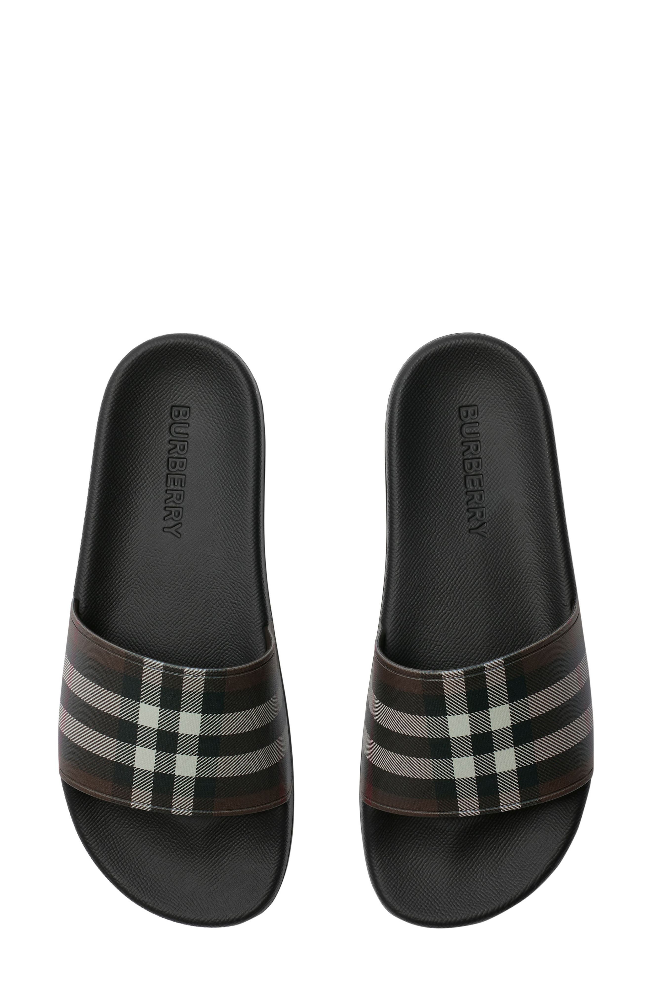 burberry Furley Check Slide Sandal in Mahogany Check at Nordstrom - 3
