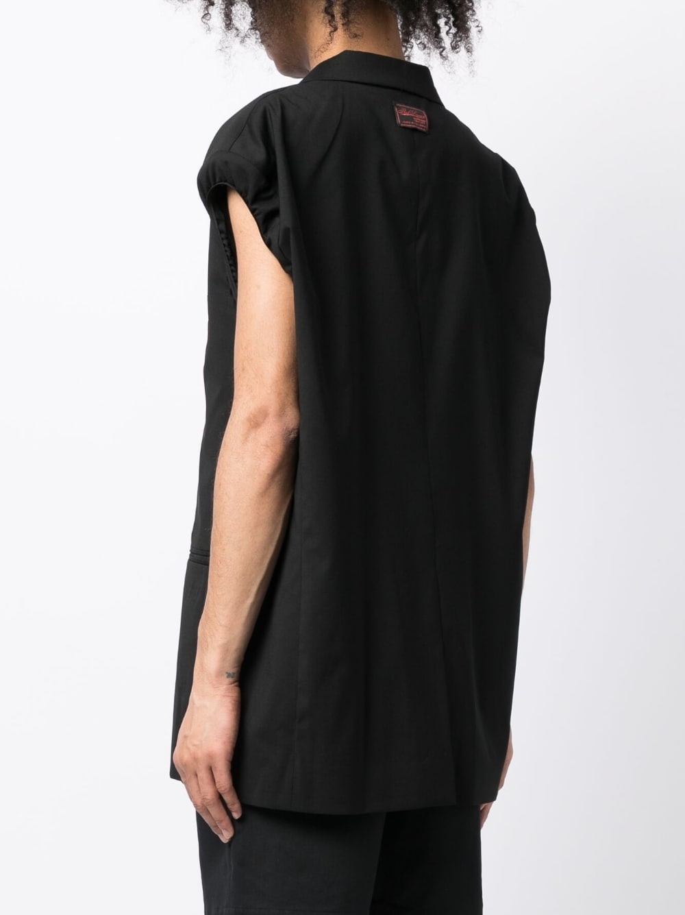 single-breasted sleeveless blazer - 4
