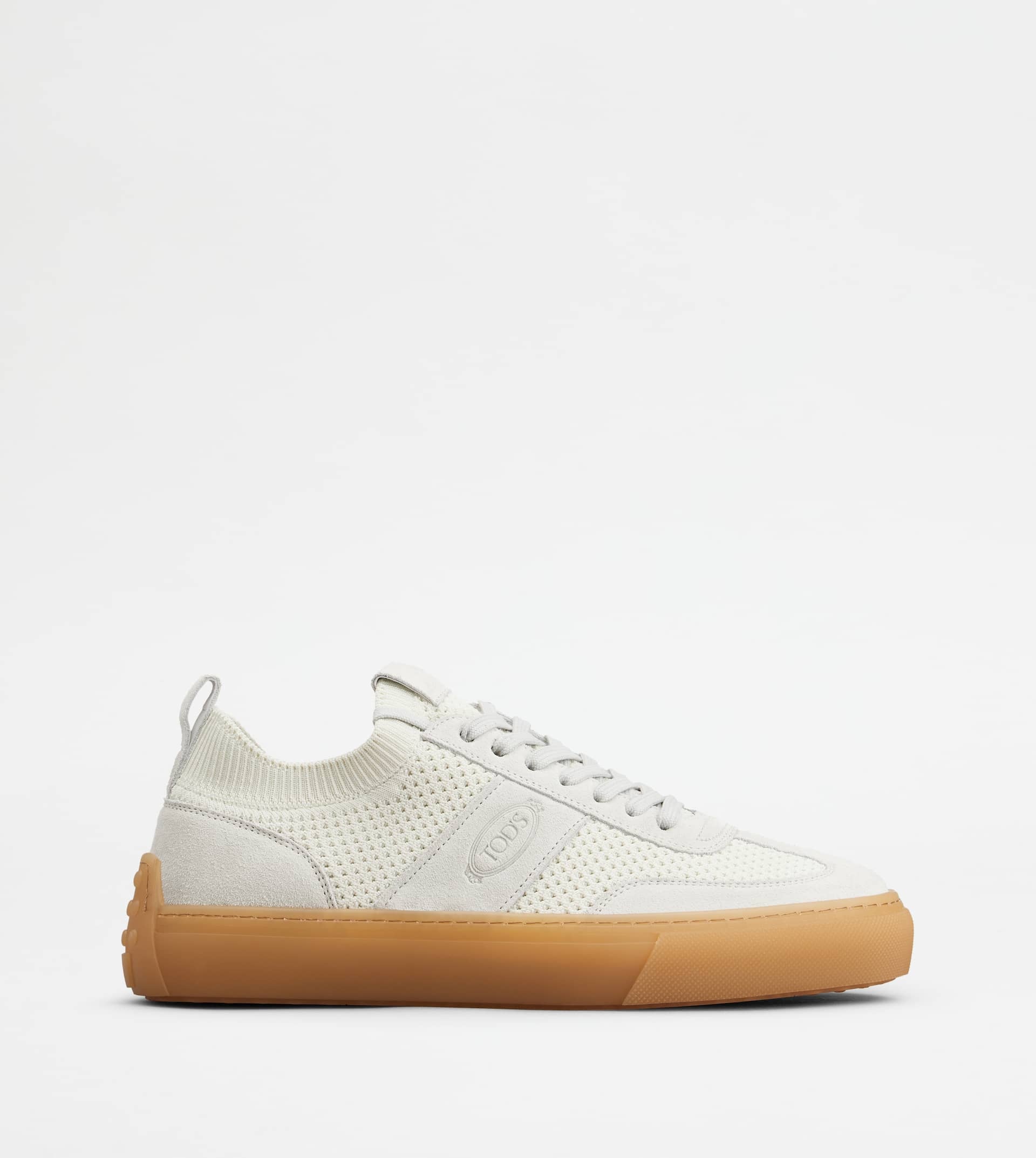 TOD'S SNEAKERS IN FABRIC AND SUEDE - WHITE - 1