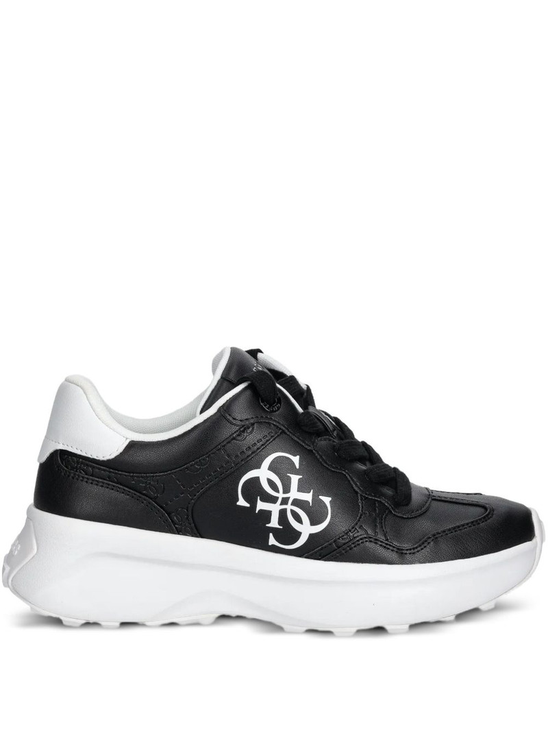 logo-plaque leather sneakers 1