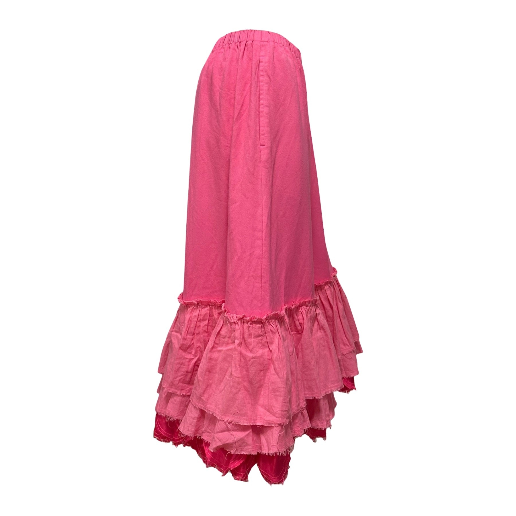 TRICOT COMME DES GARÇONS Ruffle Hem Flared Midi Skirt - 3