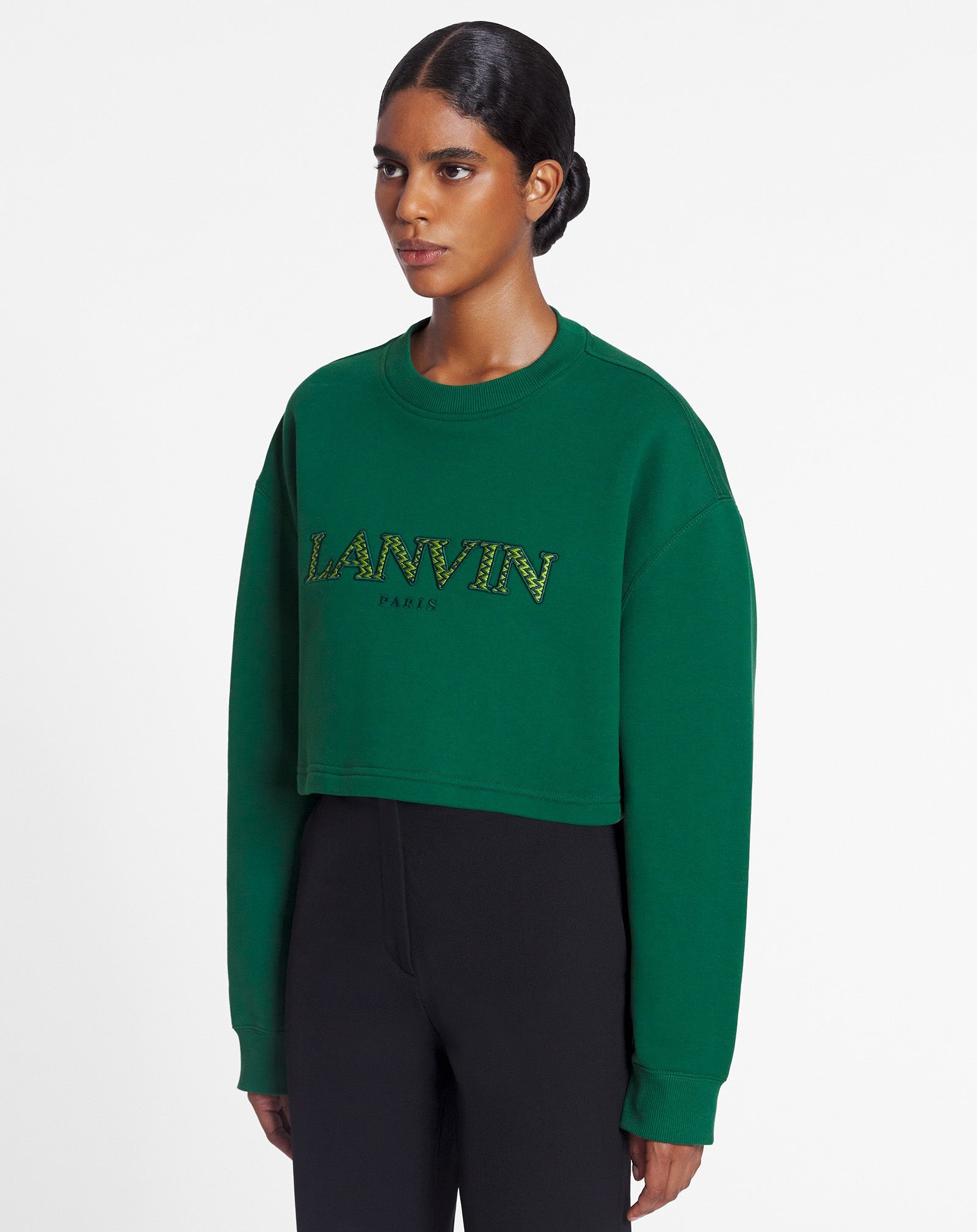 CURB EMBROIDERED CROPPED SWEATSHIRT - 3