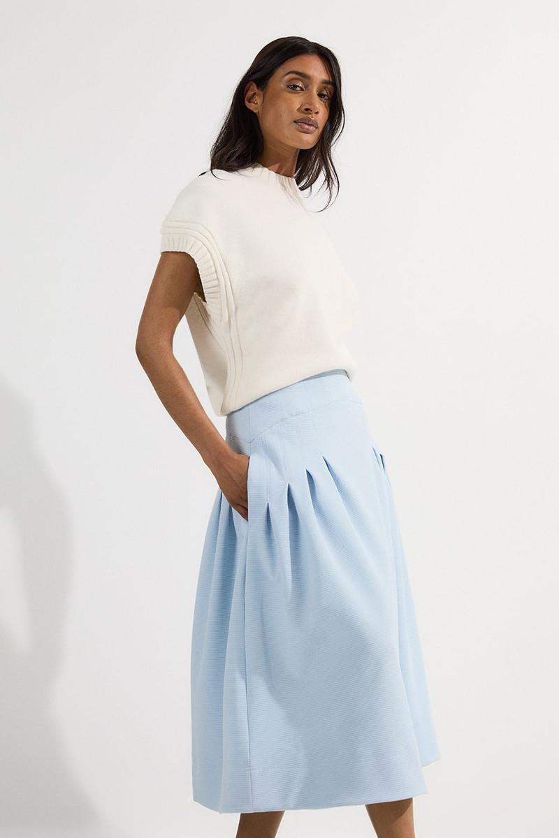 Tailored Textured Full Midi Skirt 1