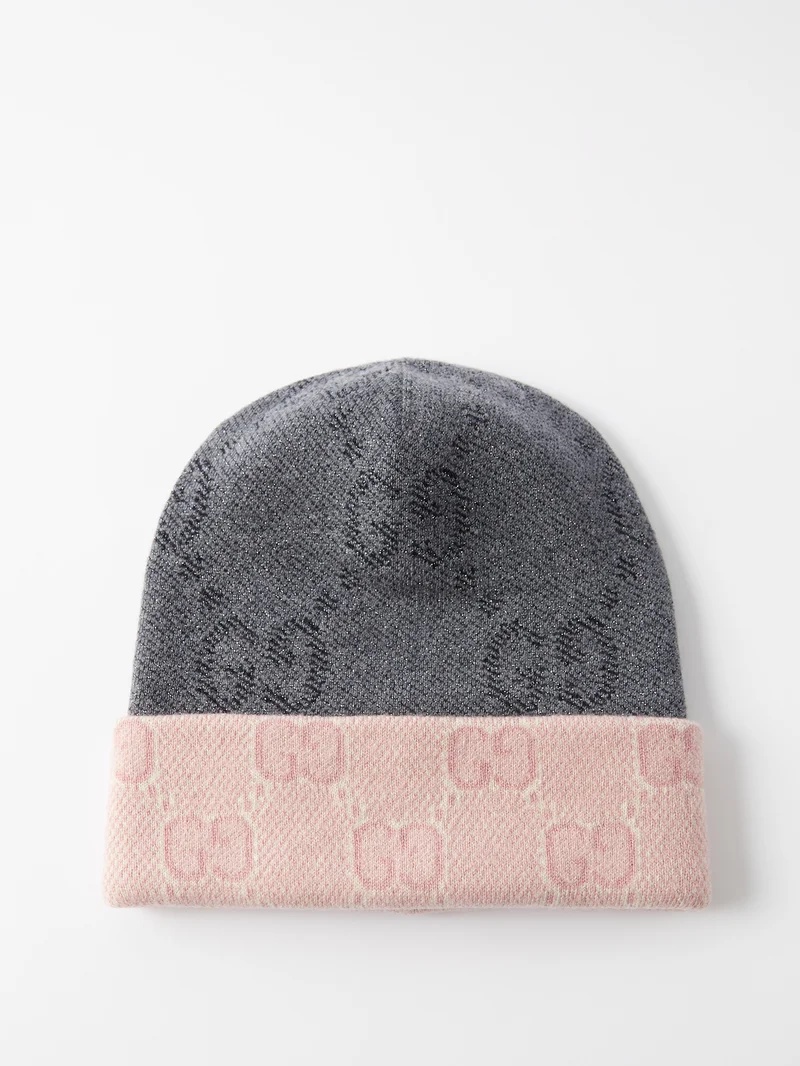 GG jacquard wool beanie