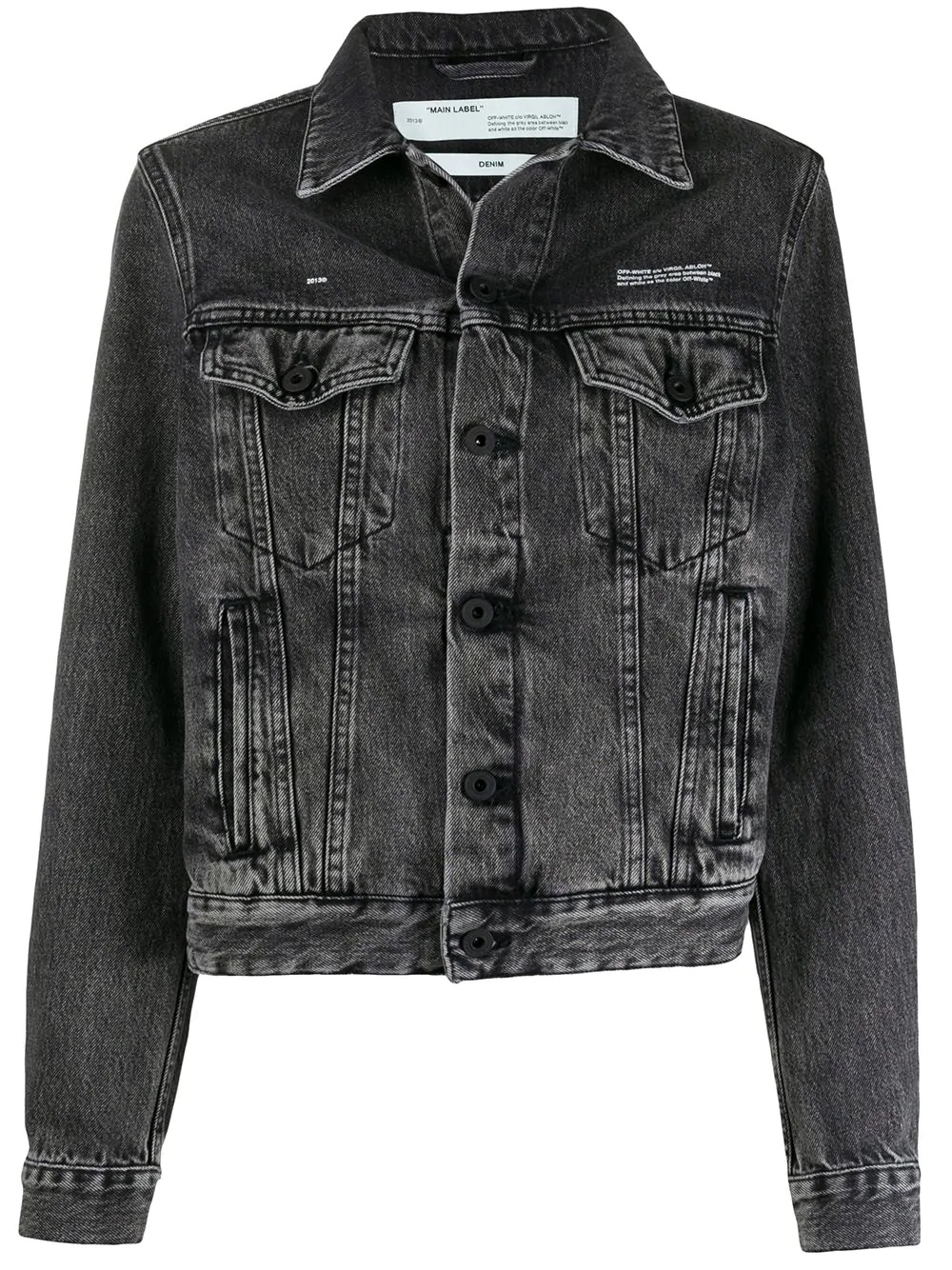 washed effect denim jacket - 1