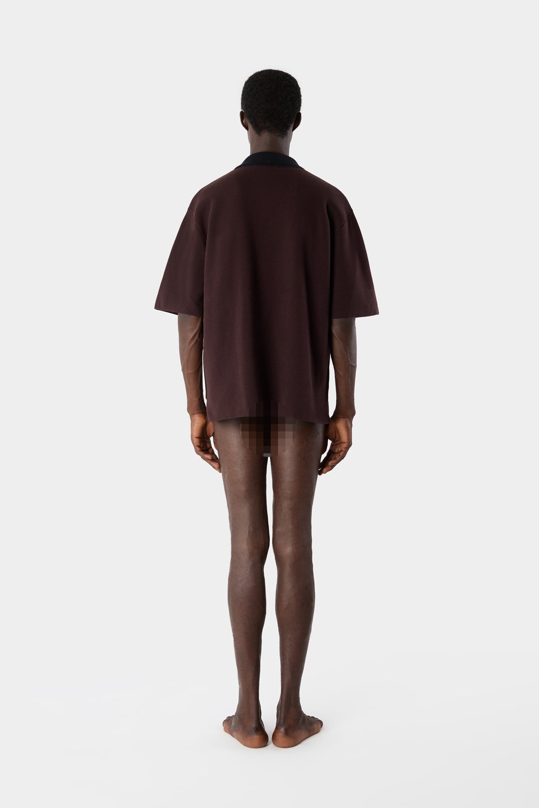 KNITTED POLO / moka brown - 5
