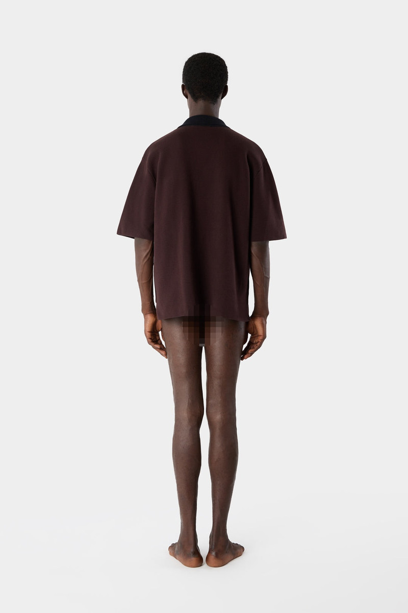 KNITTED POLO / moka brown 5