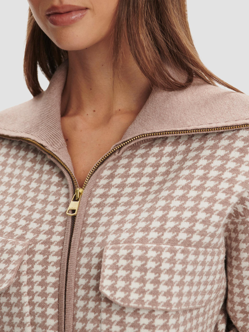 Women's Ablett Houndstooth Jacquard Jacket - Taupe 8