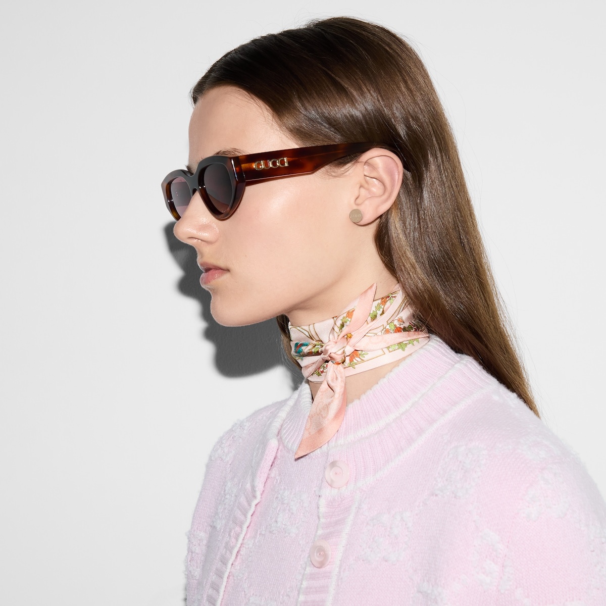 Printed silk neck bow - 4