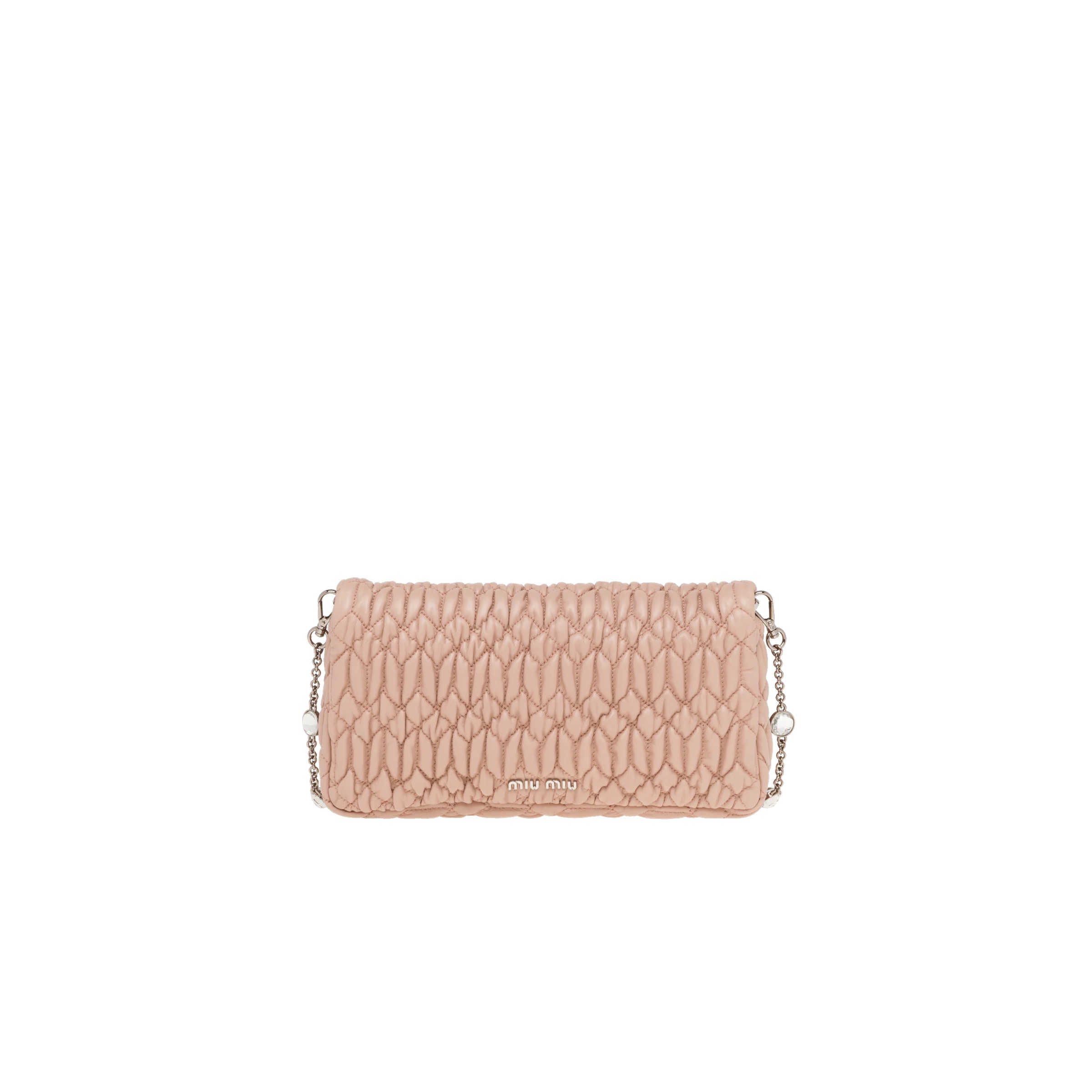 Miu Crystal cloqué nappa leather bag - 4
