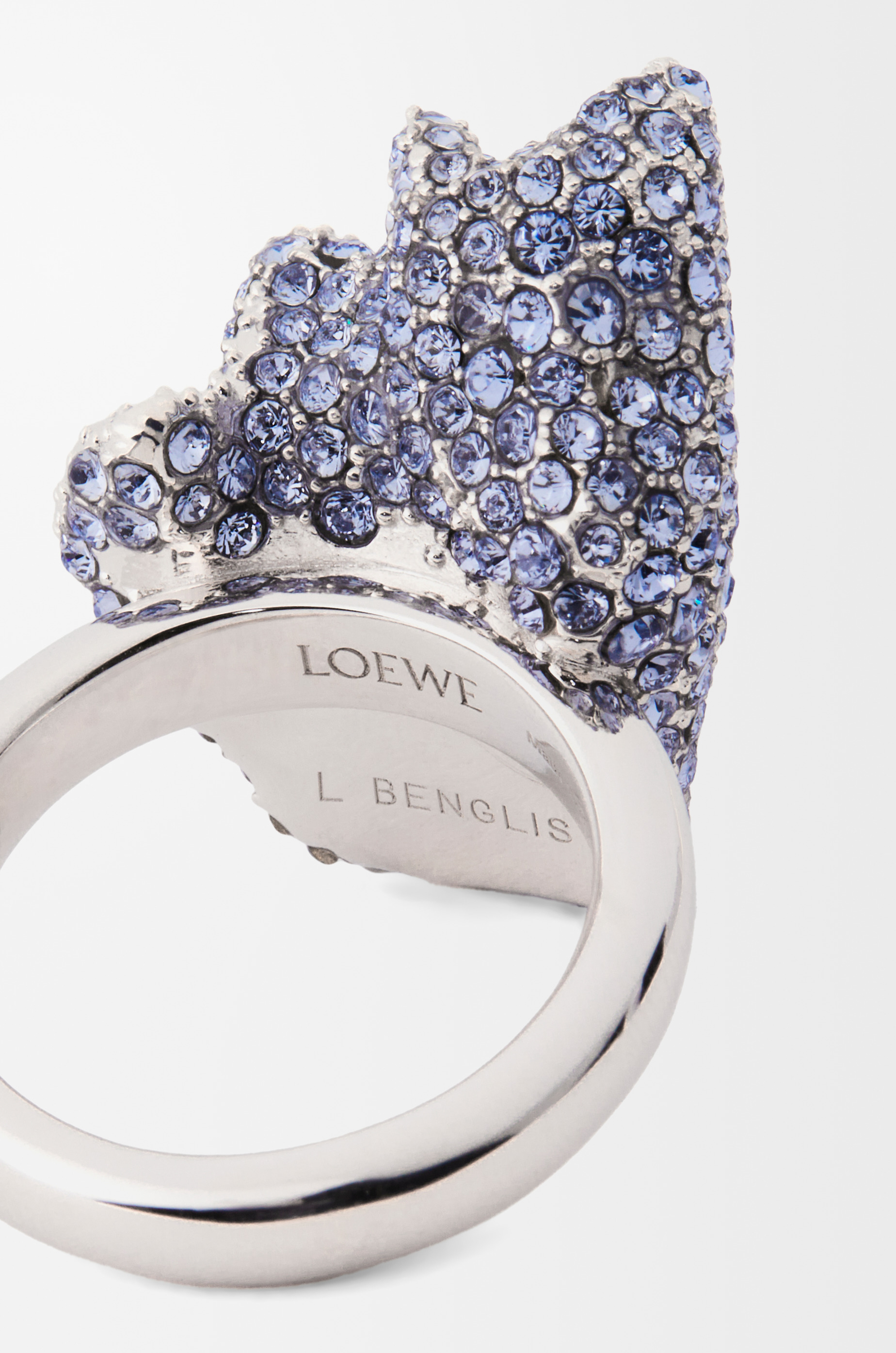 Glitter Fragment ring in sterling silver and crystals - 7