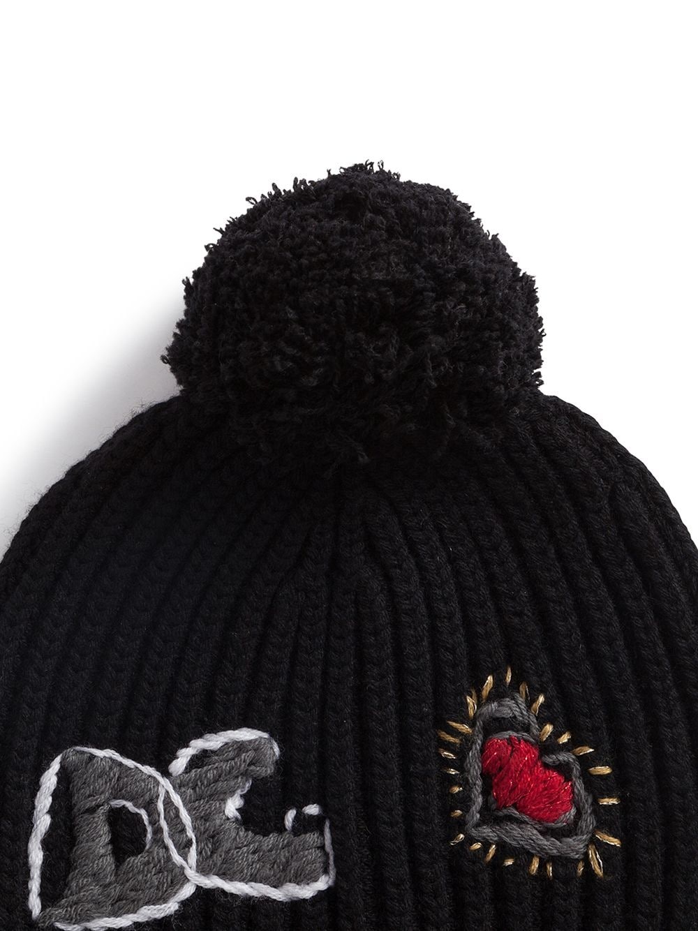 logo-embroidered ribbed-knit beanie hat - 2