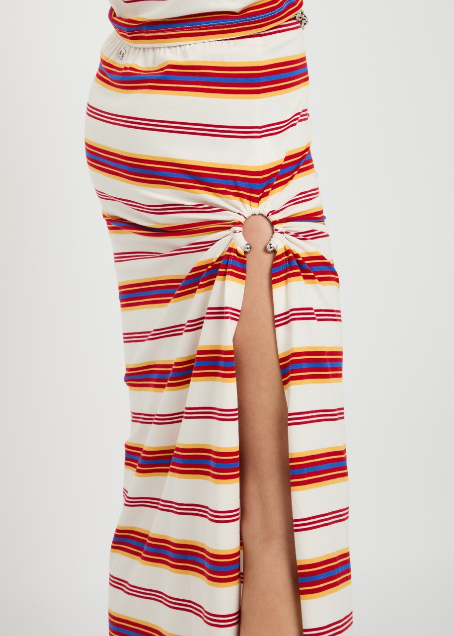 Rabanne Jupe Striped Stretch-cotton Midi Skirt - 5