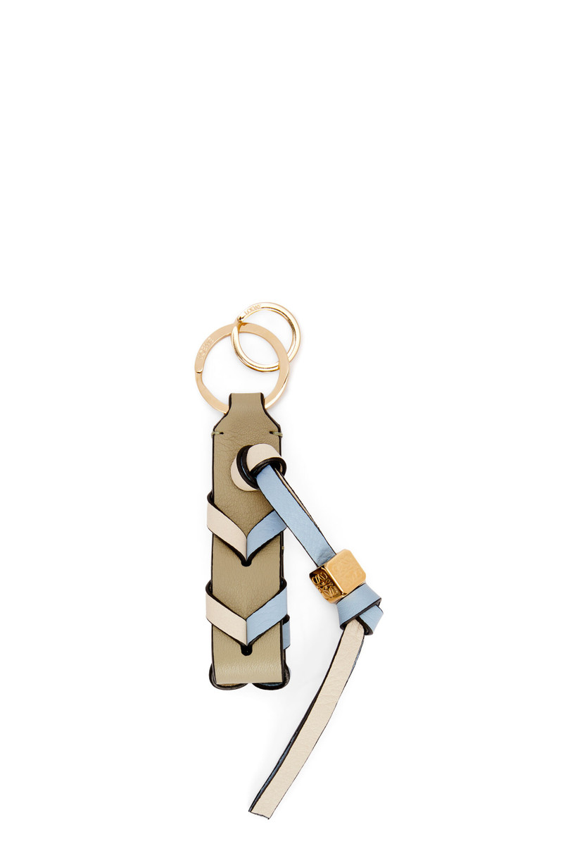 Braided strap keyring in calfskin 1