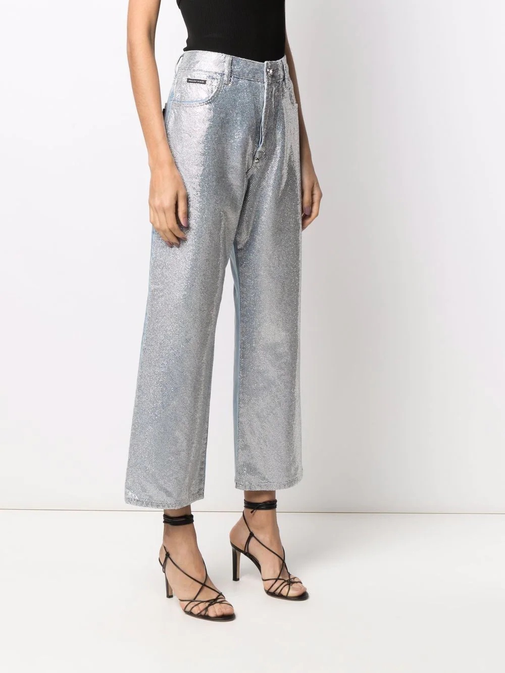 Full Crystal wide-leg jeans - 3