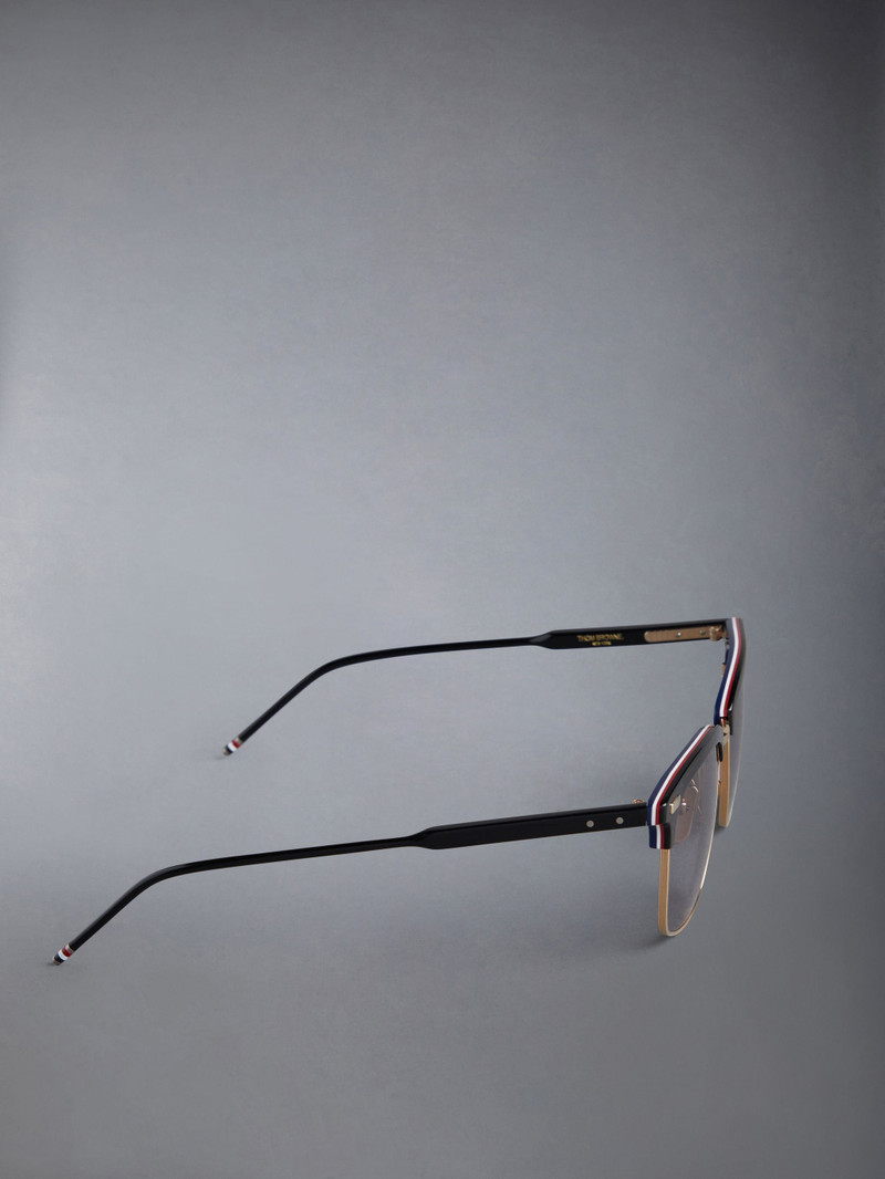RECTANGULAR SUNGLASSES IN ACETATE AND TITANIUM 4