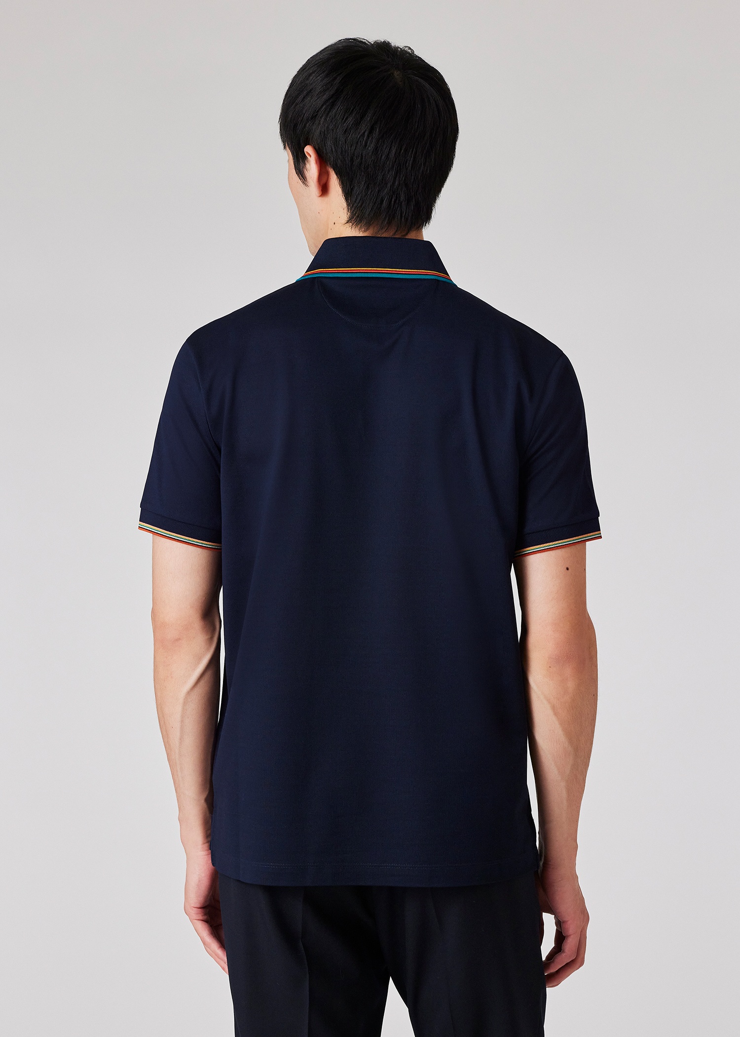 Stripe Trim Polo Shirt - 5