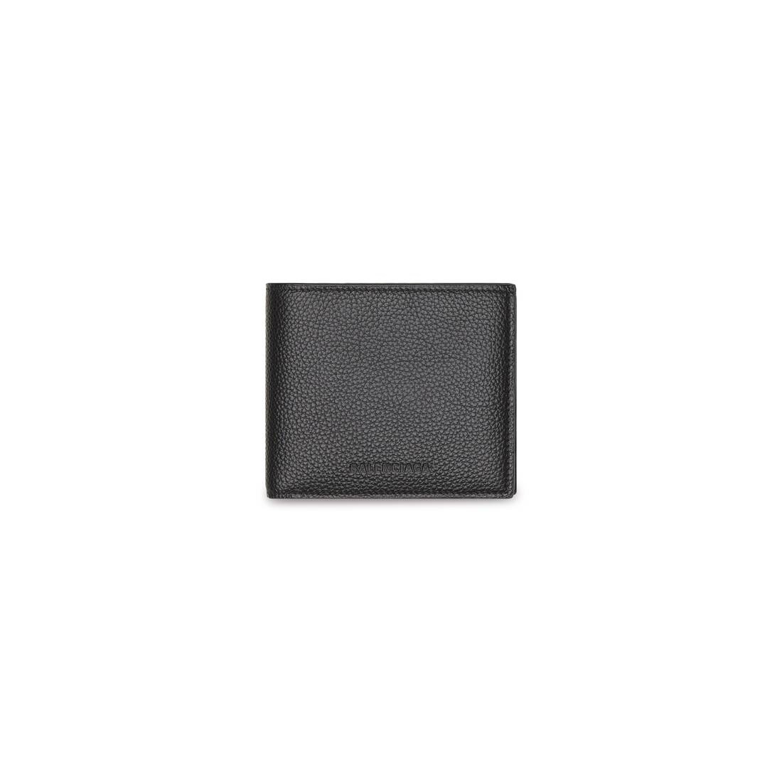 Men's Essential Square Folded Coin Wallet in Black - 1