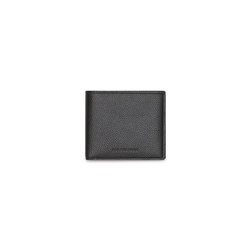 Men's Essential Square Folded Coin Wallet in Black 1