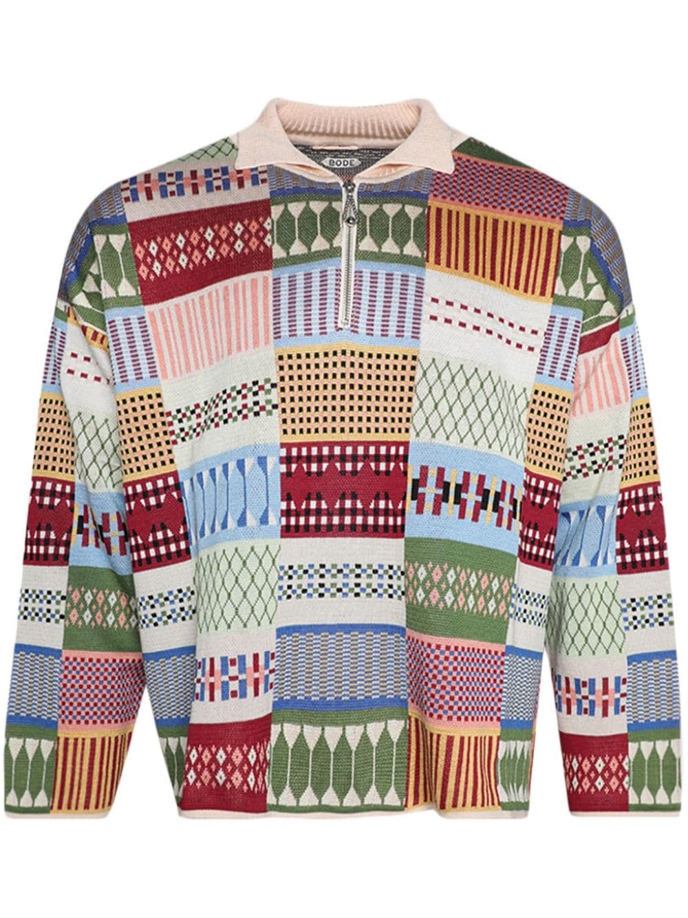 Sampler geometric-print polo jumper - 1