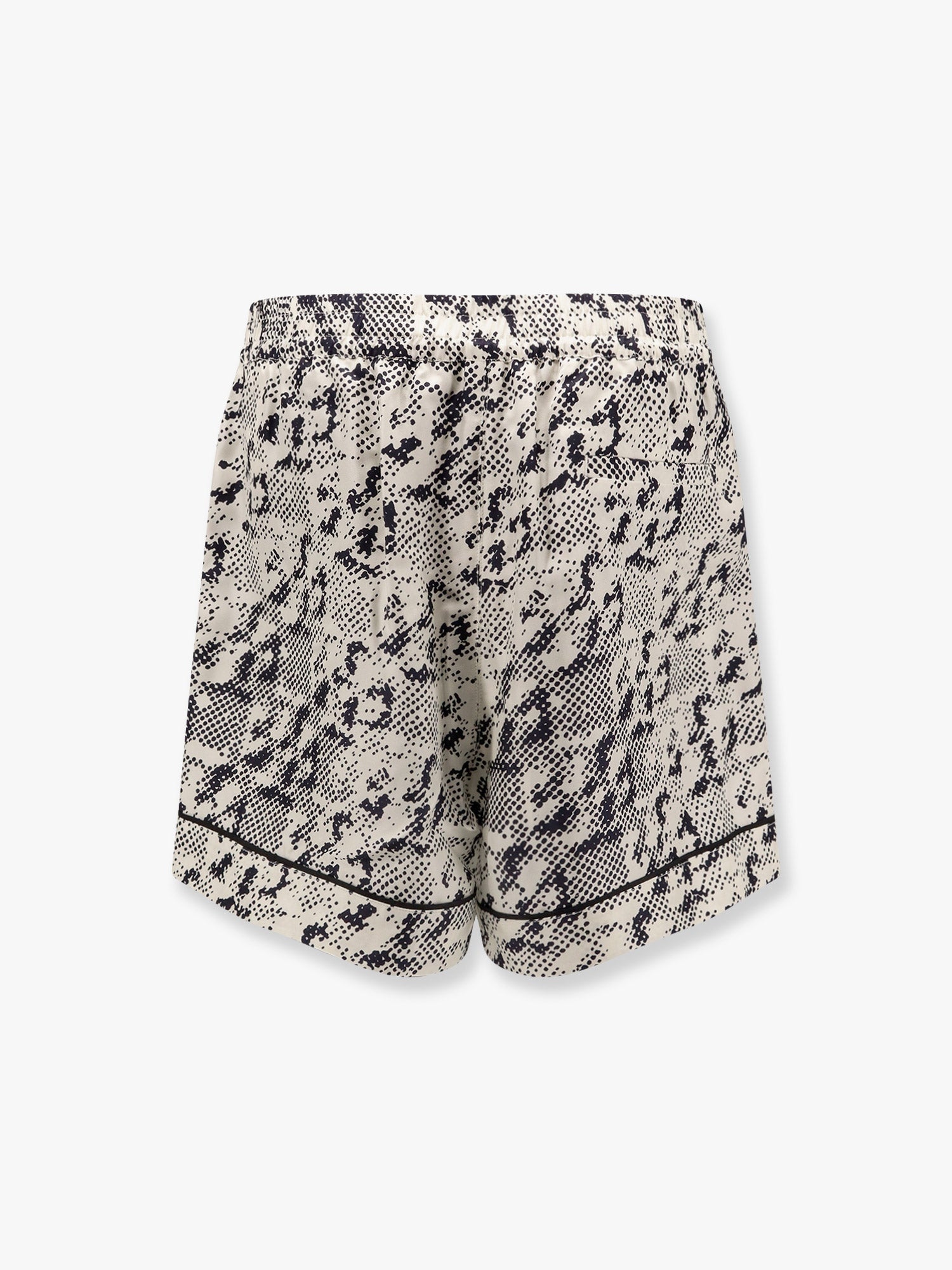 TORY BURCH - Silk shorts with pixelated logo print - 2