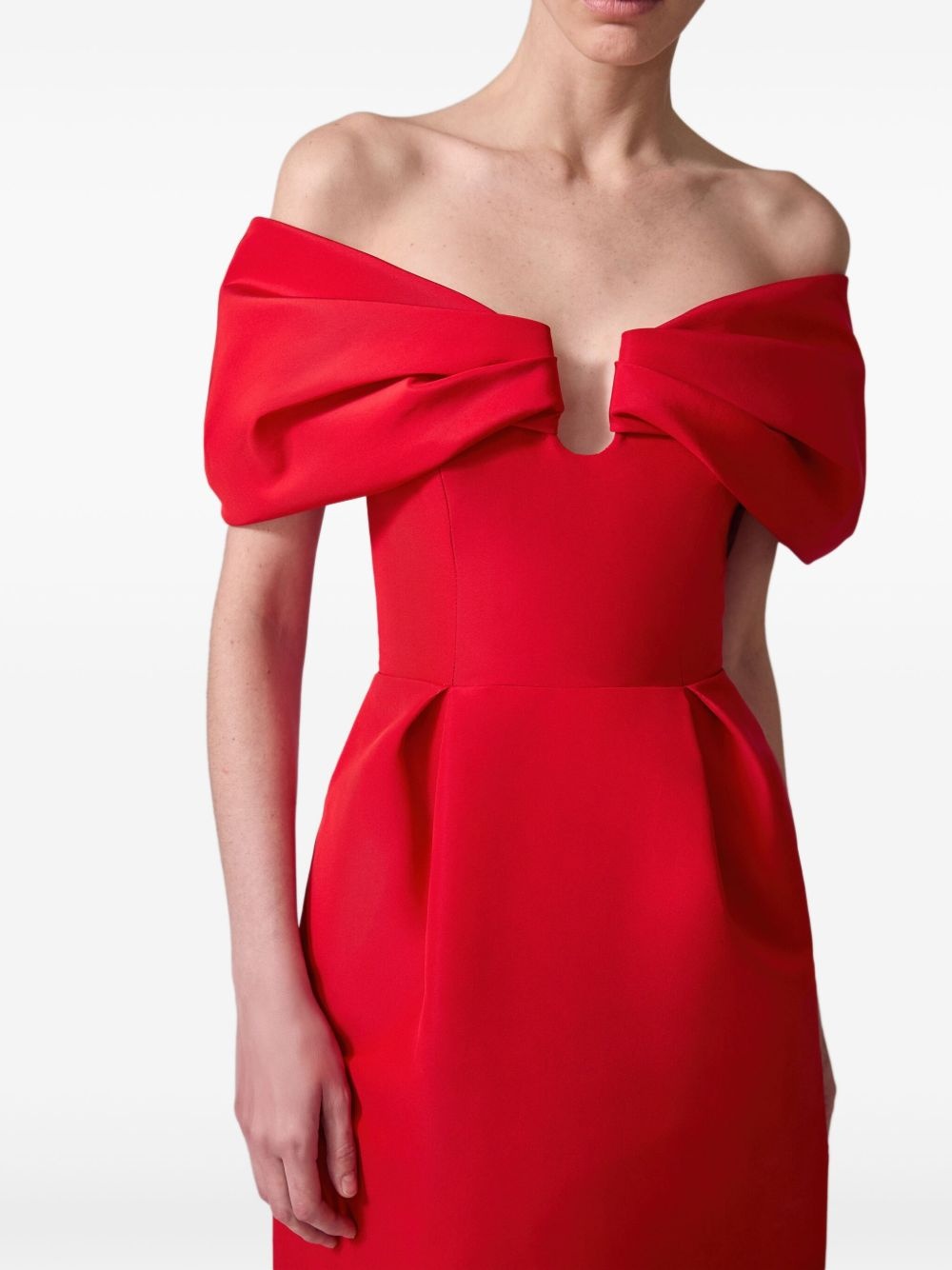 off-shoulder midi dress - 4