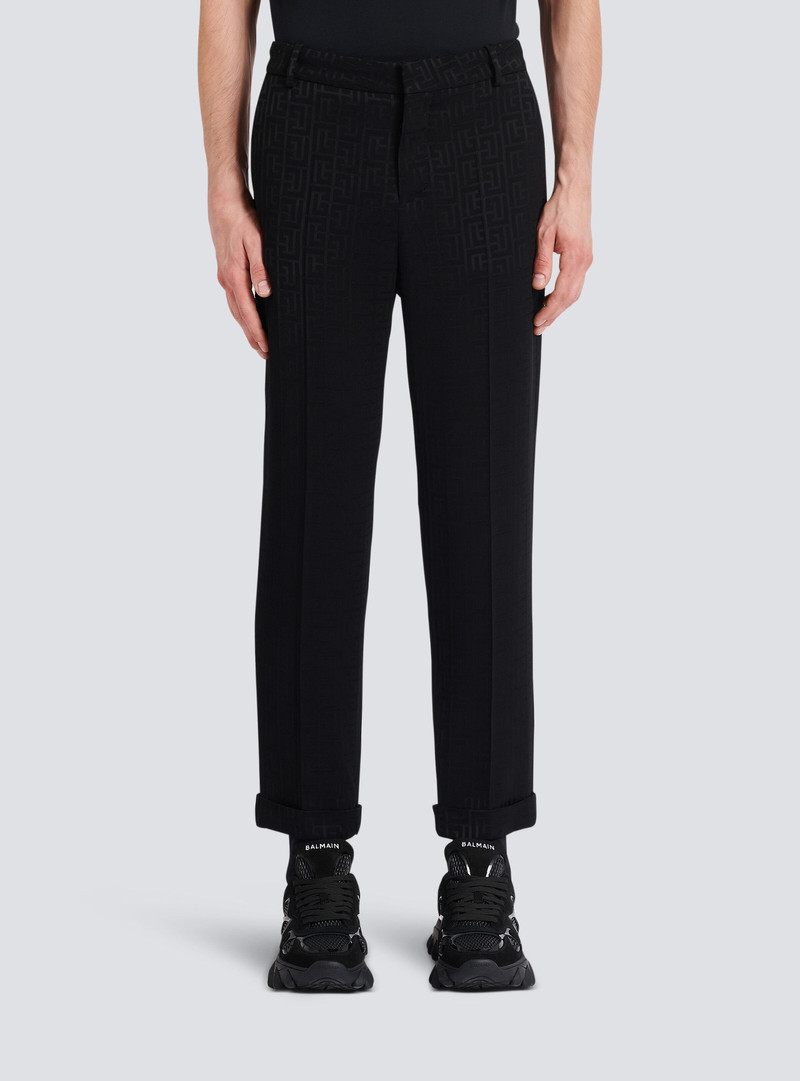 Monogrammed jacquard suit trousers 5