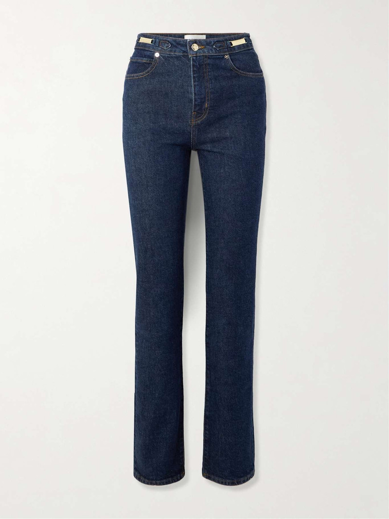 + Ritz Paris The Ruler embellished high-rise straight-leg jeans Dark denim - 1