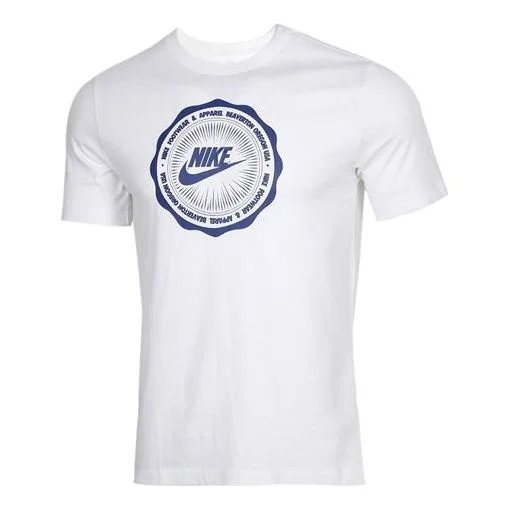 Nike SPORTSWEAR Logo Printing Round Neck Short Sleeve White CW0482-100 - 1