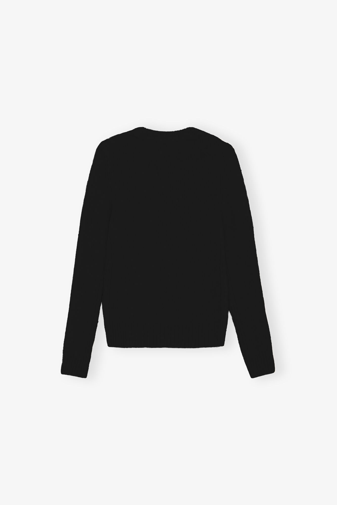 BLACK BRUSHED ALPACA O-NECK SWEATER - 8