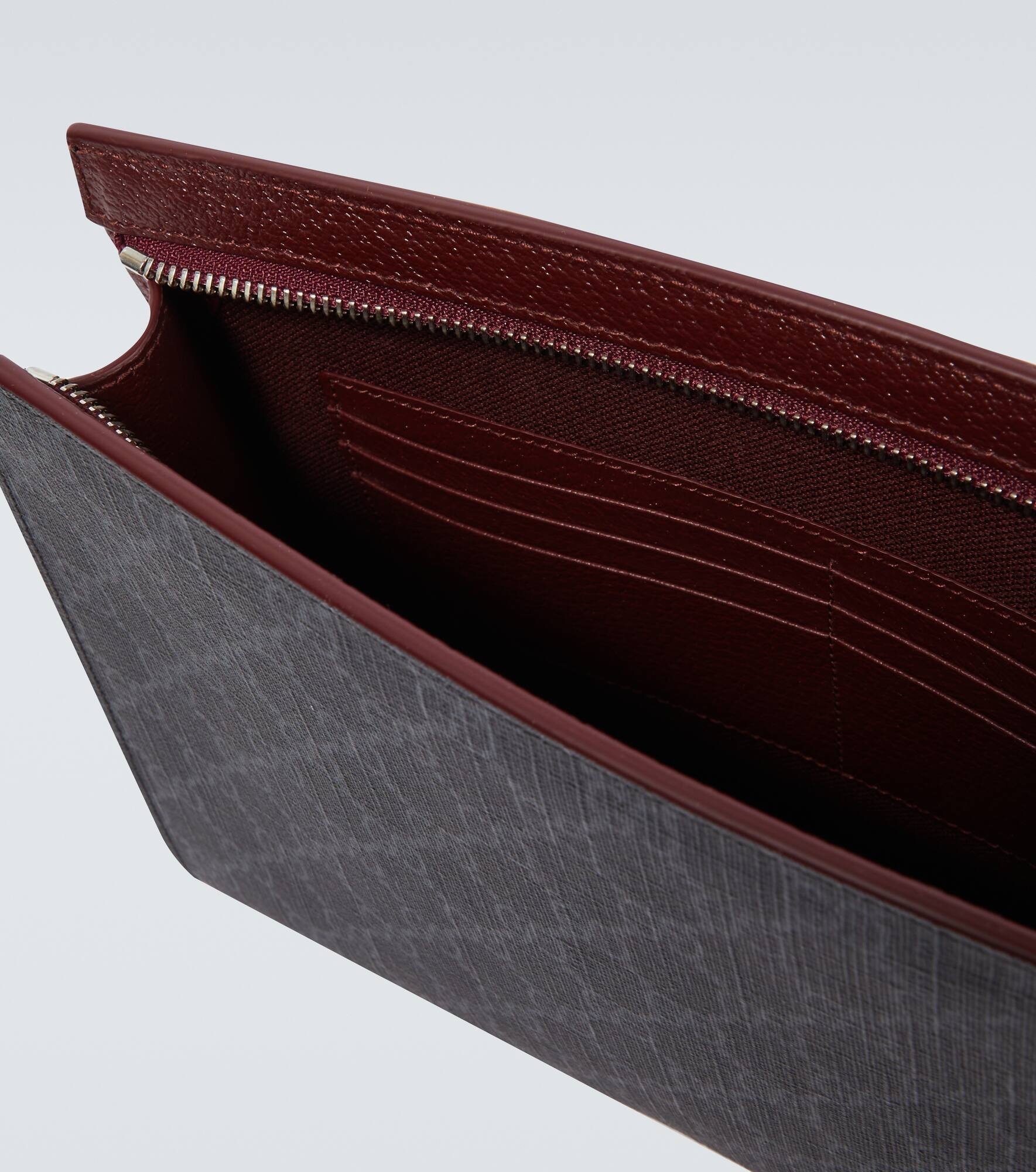 GG canvas leather-trimmed pouch - 4