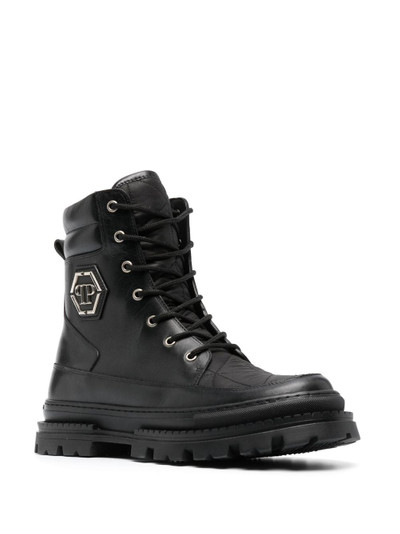 PHILIPP PLEIN logo-plaque leather ankle boots outlook