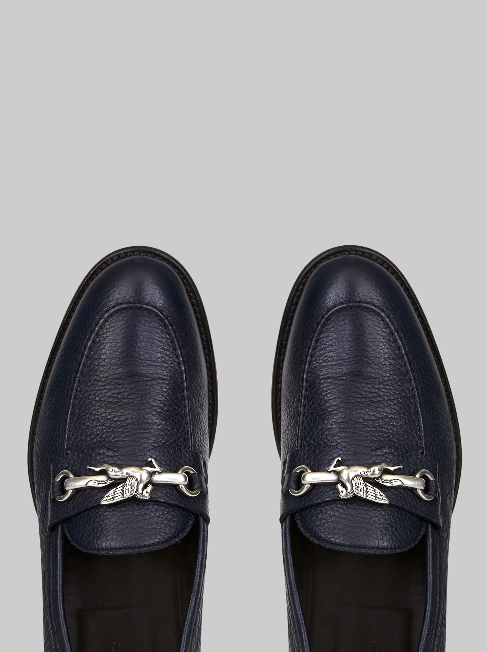 LEATHER LOAFERS WITH PEGASO - 2
