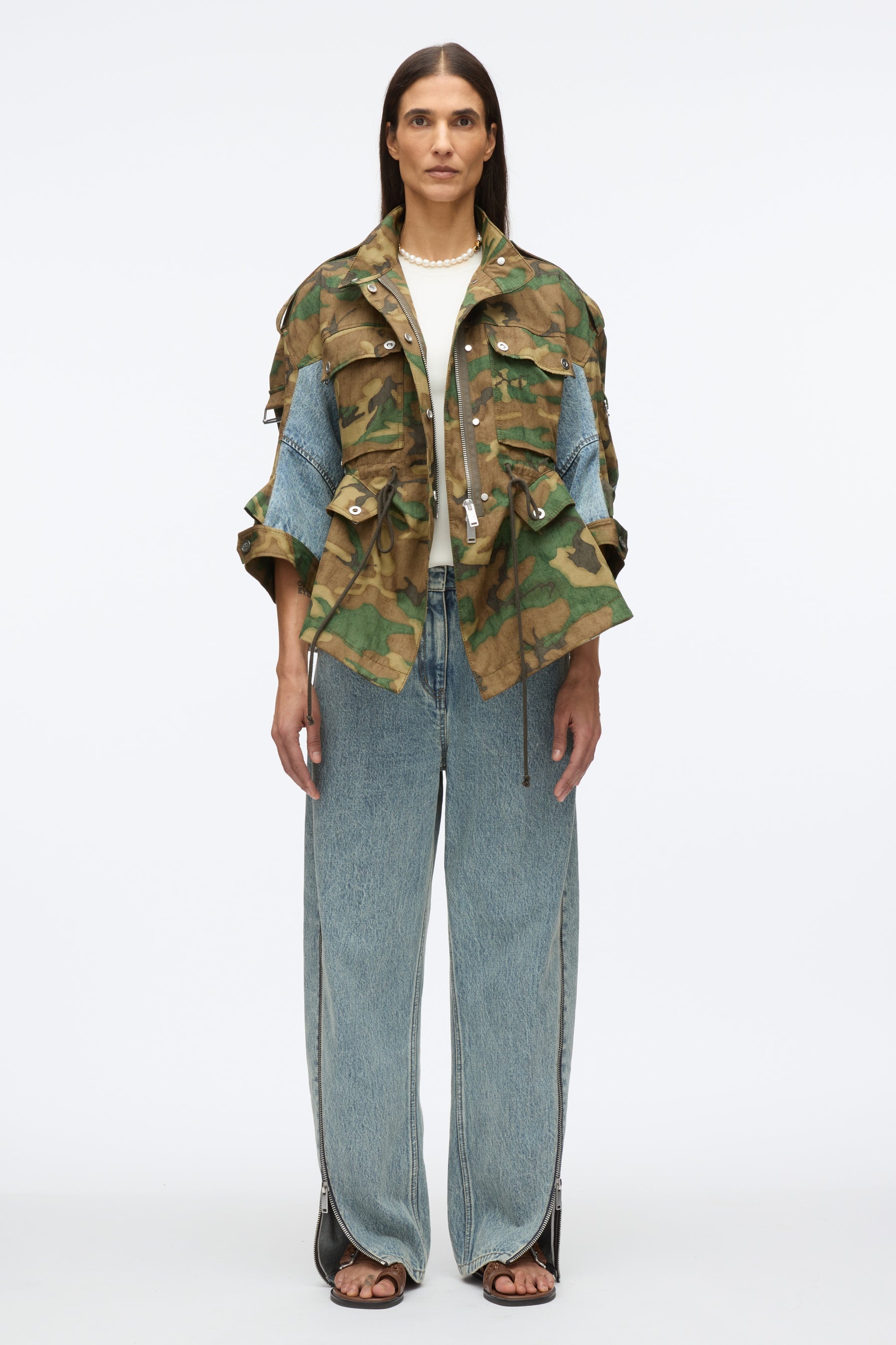 Patchwork Camo Cinched Jacket - 2