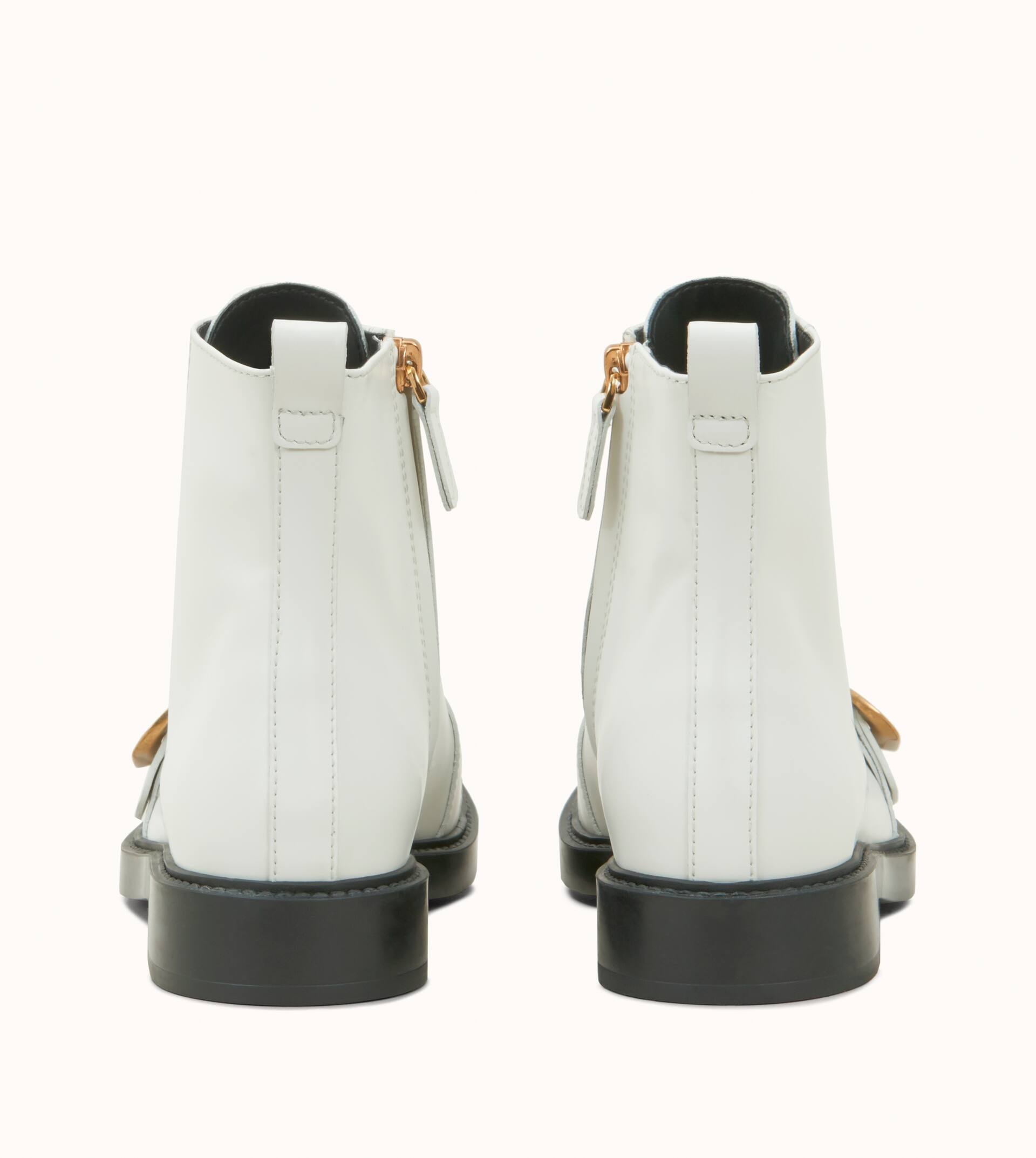 ANKLE BOOTS IN LEATHER - WHITE - 3