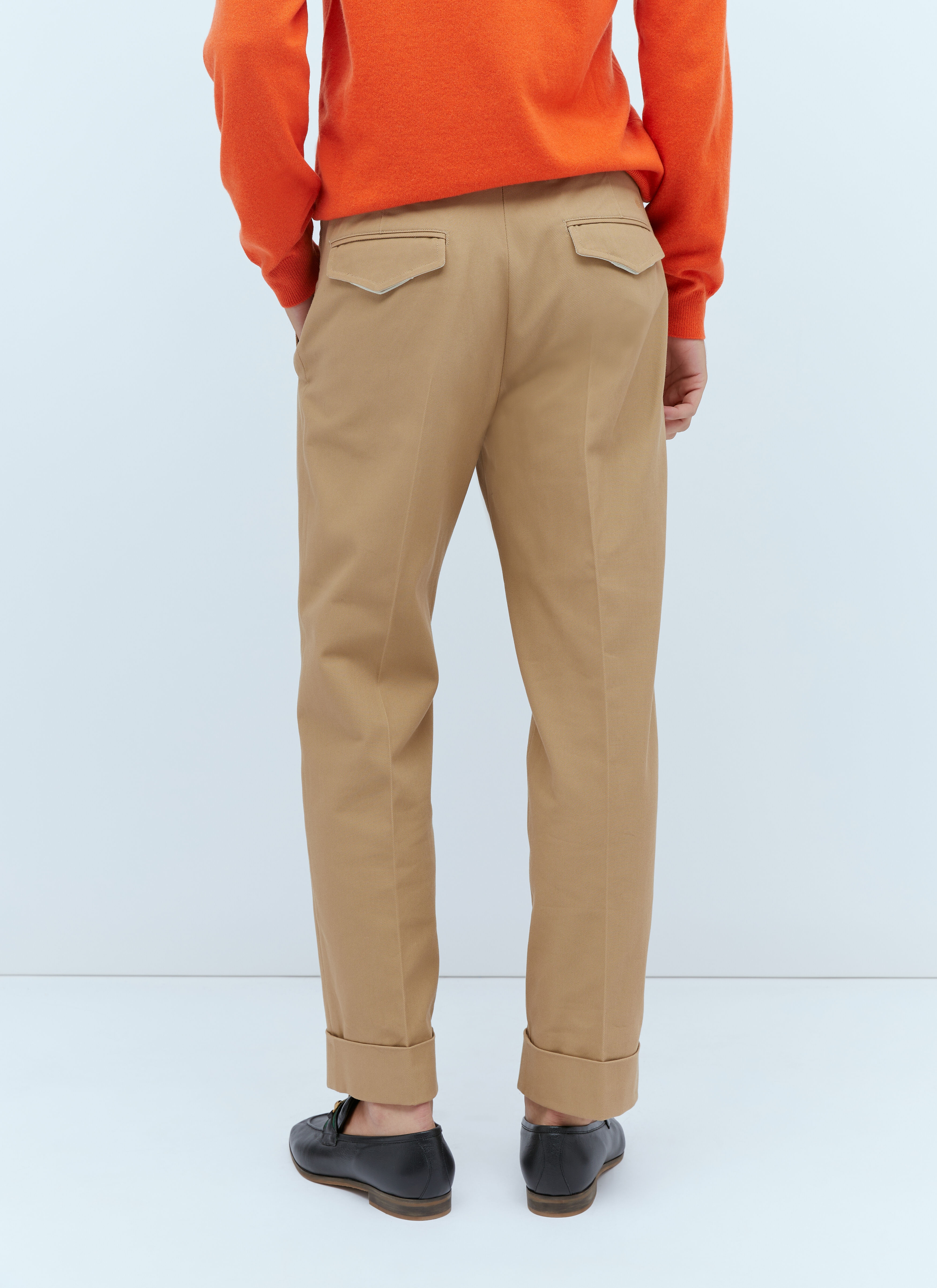 Khaki Cotton Gabardine Drill Suit Trousers