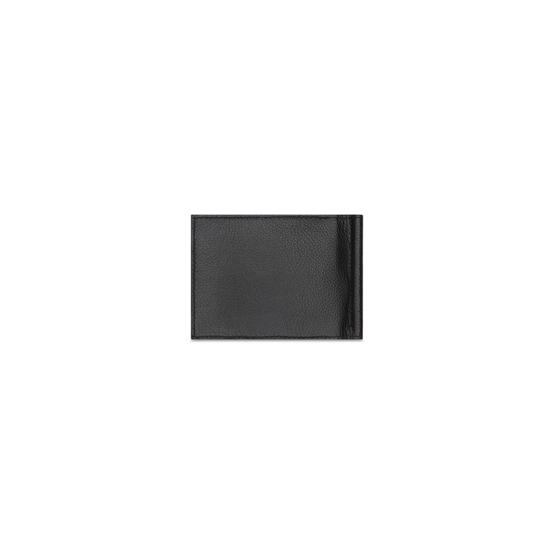 Men's Cash Folded Card Holder With Bill Clip in Black/white - 2