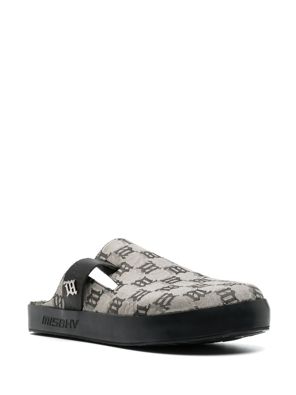 monogram-pattern slip-on sandals - 2
