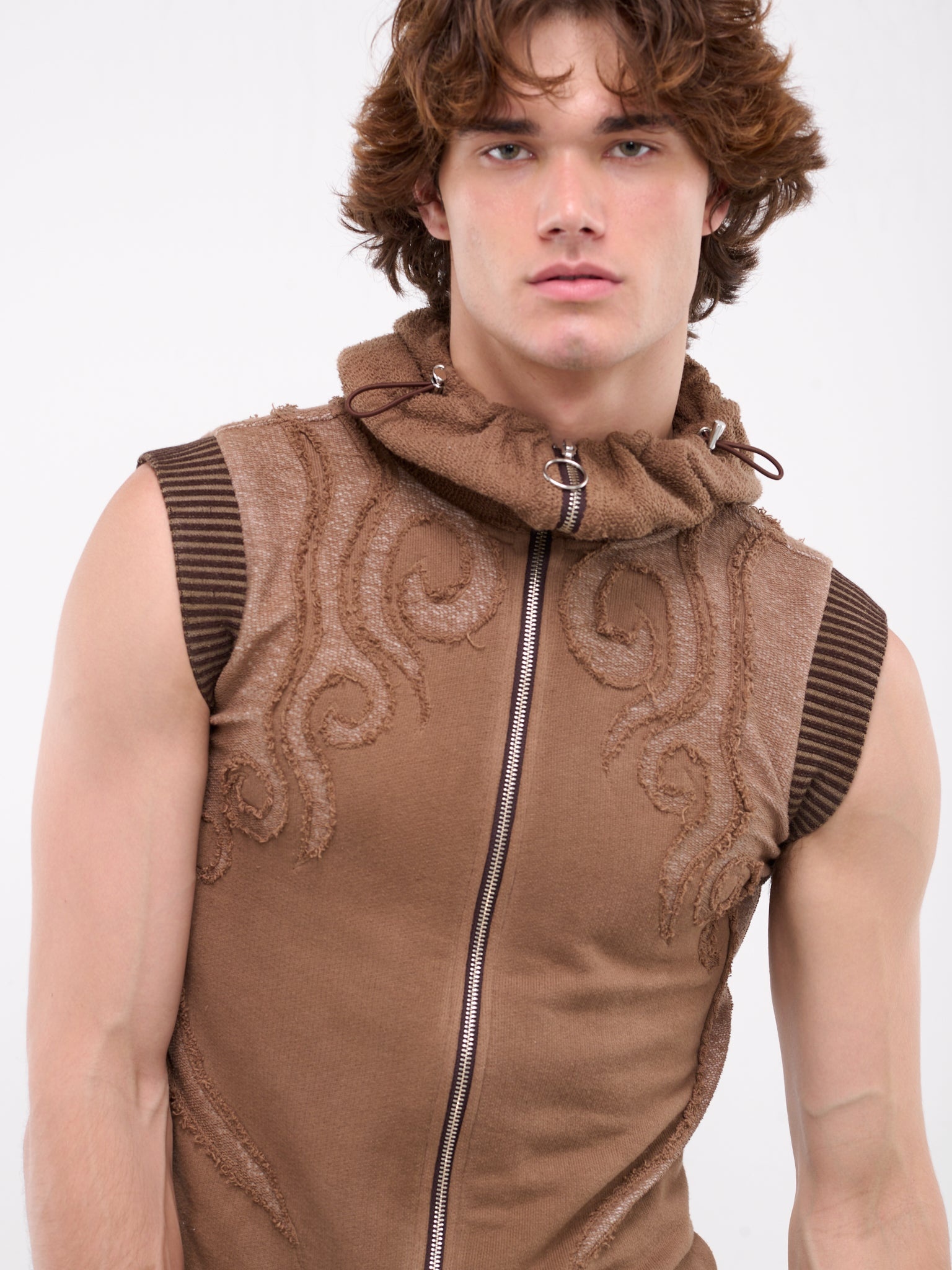 Appliqué Jersey Hooded Vest - 4
