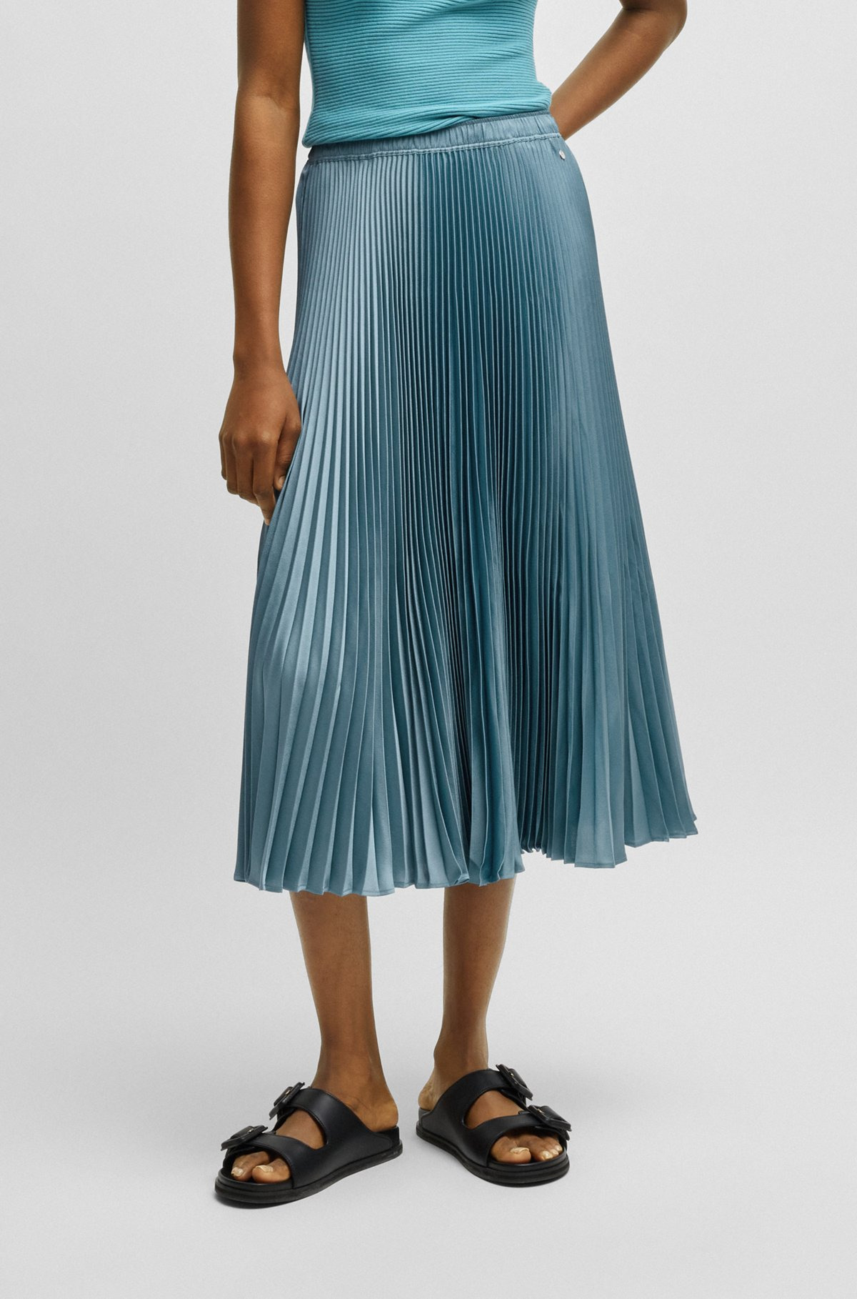 PLISSÉ SKIRT WITH MICRO PRINT - 2